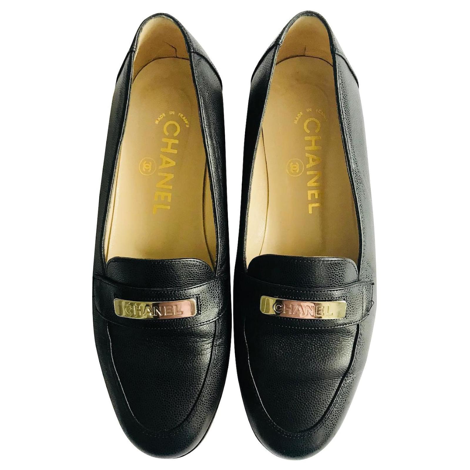 Chanel Leather loafers Black  - Joli Closet