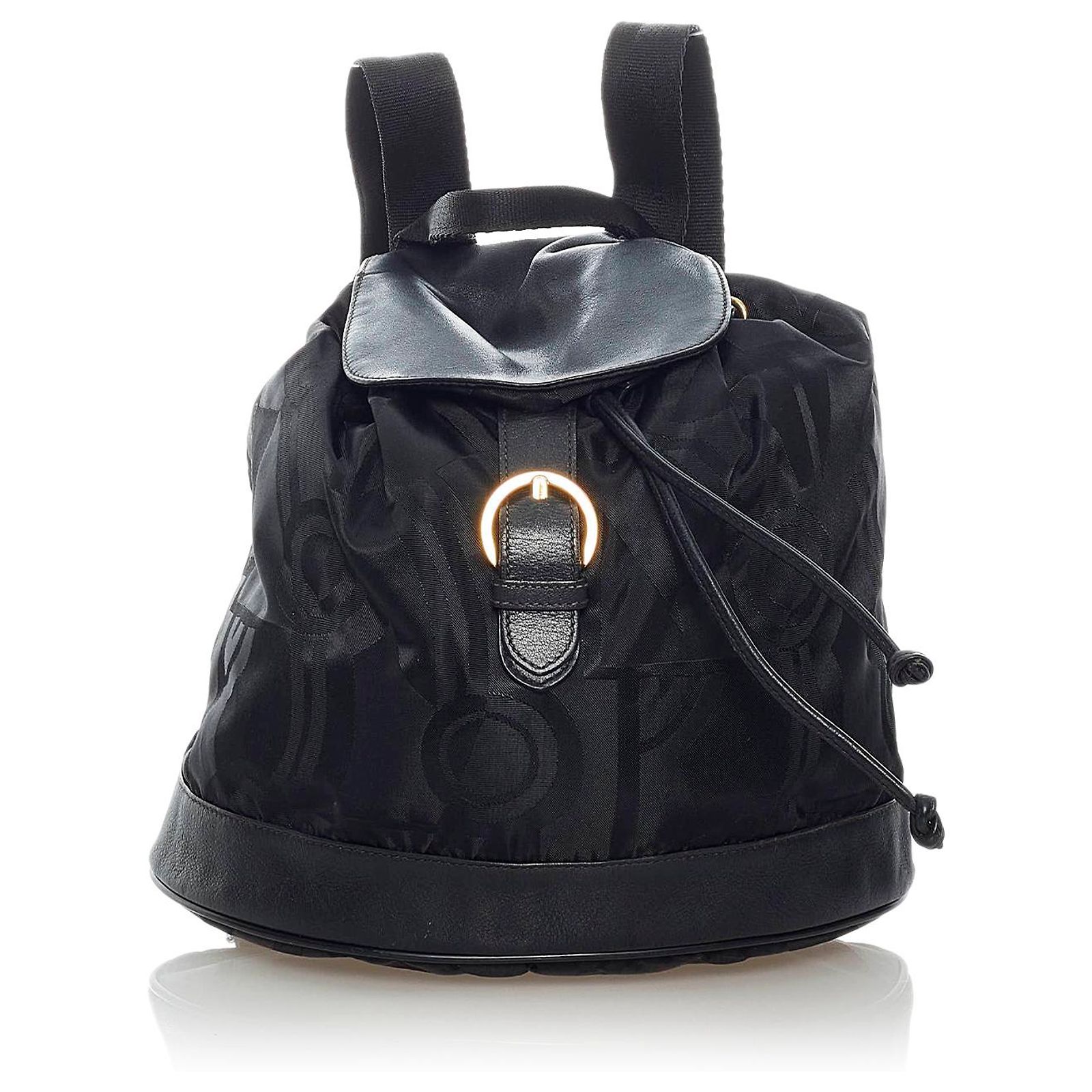 Vintage Salvatore Ferraggamo Black Drawstring Leather Backpack Leather backpack Salvatore Ferragamo Black in Leather - 44495801 main image 2