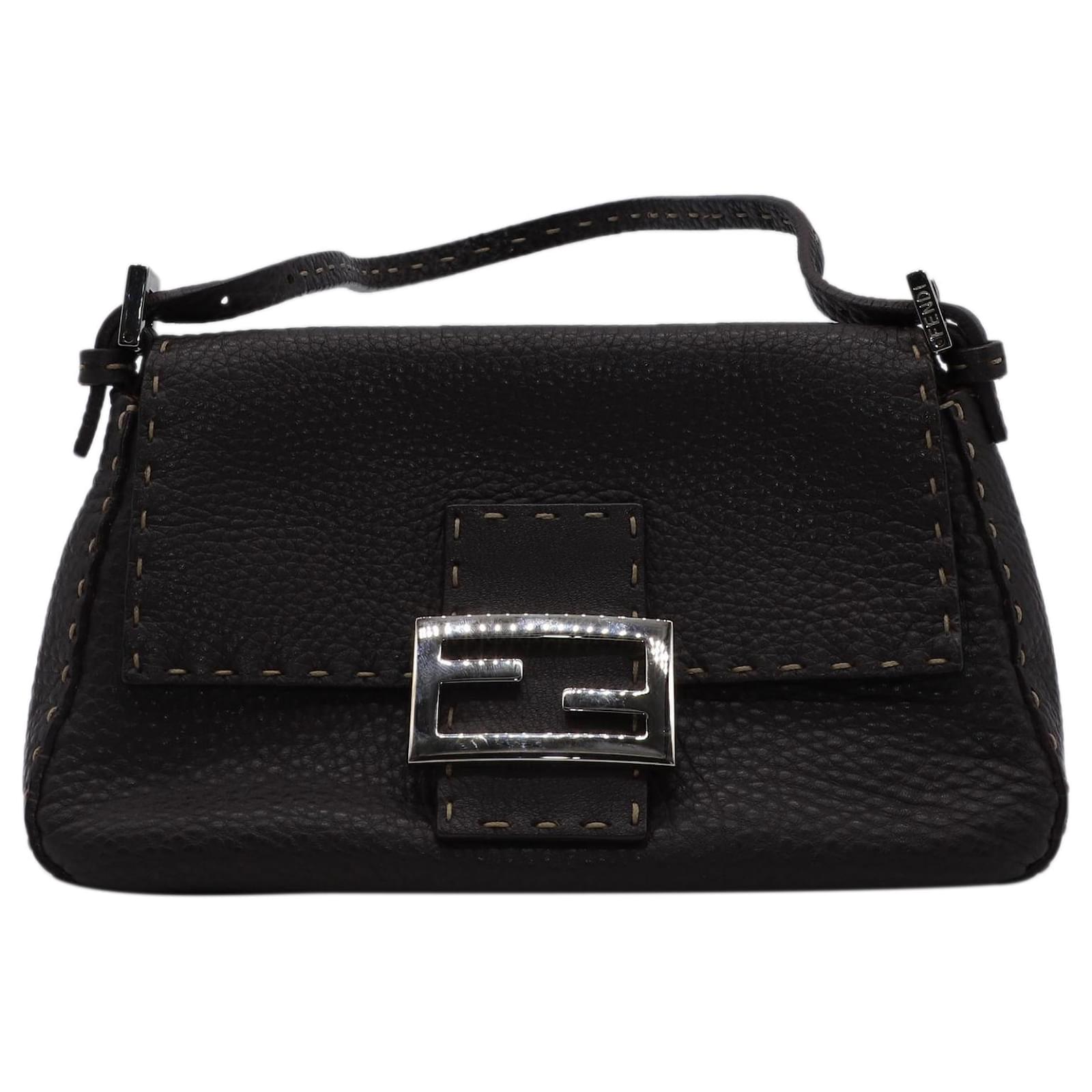 Fendi Selleria Mini Mama Baguette Bag in Brown Leather ref.560503 ...