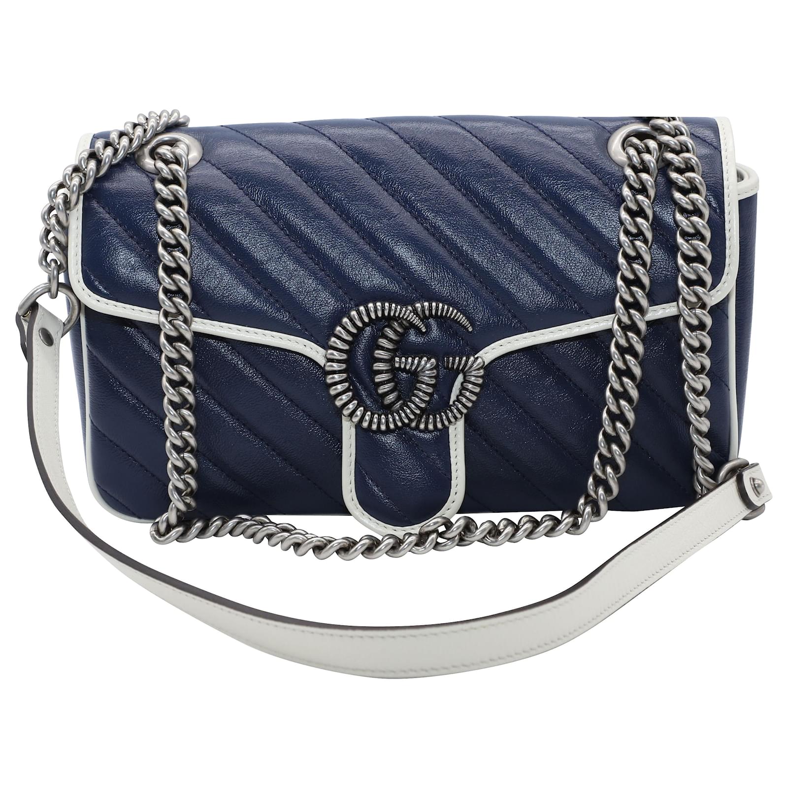 Bolsa Gucci GG Marmont Original Azul Marinho Feminino