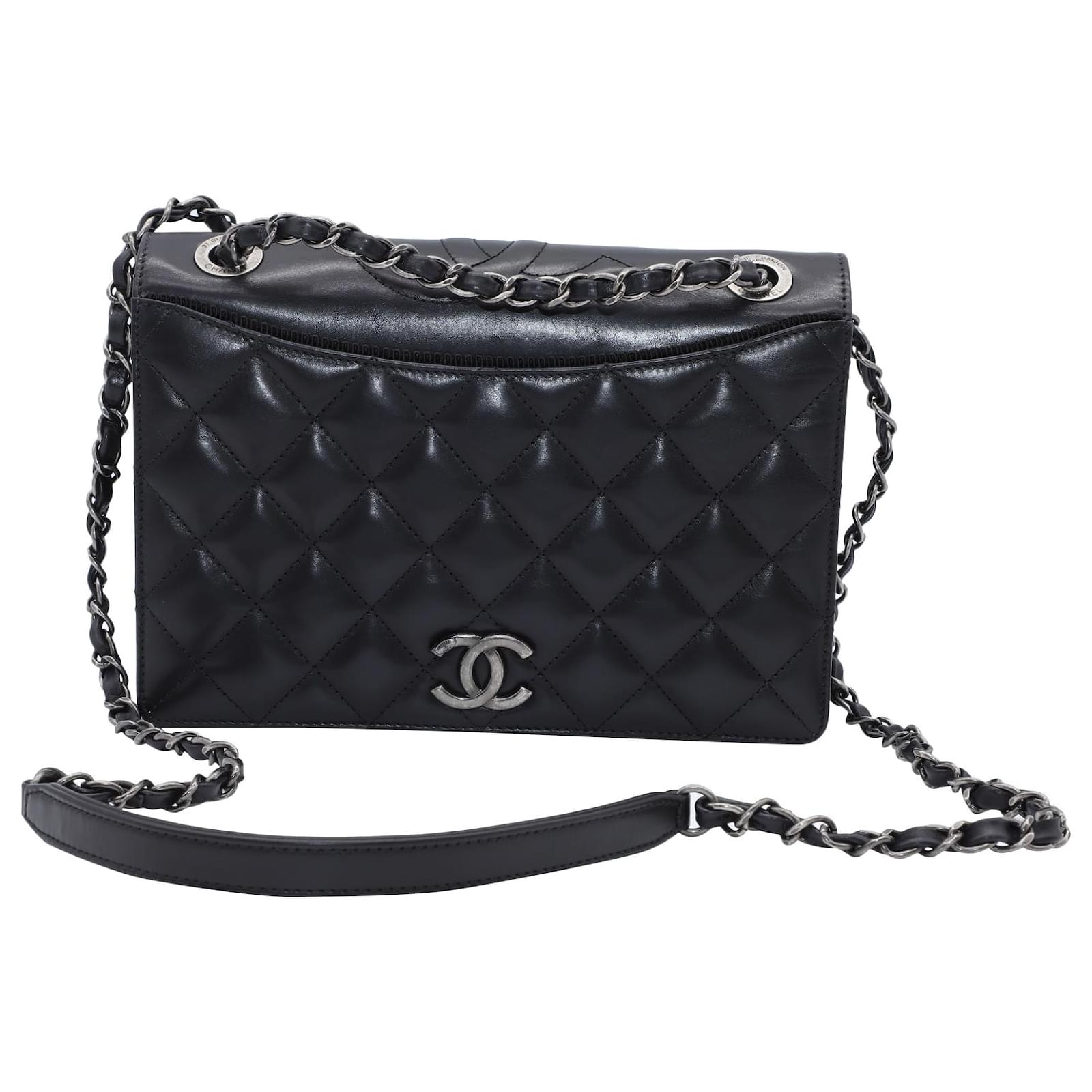 Chanel Medium Ballerine Quilted Flap Bag in Black Grosgrain