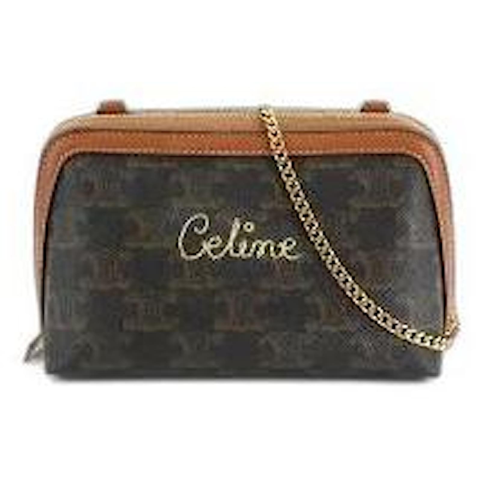 Céline Clutch bags Brown Black Leather ref.561121 - Joli Closet