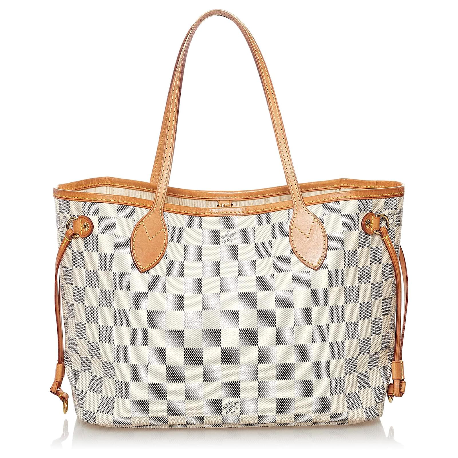 Louis Vuitton Small Damier Azur Neverfull PM Tote Bag Leather ref