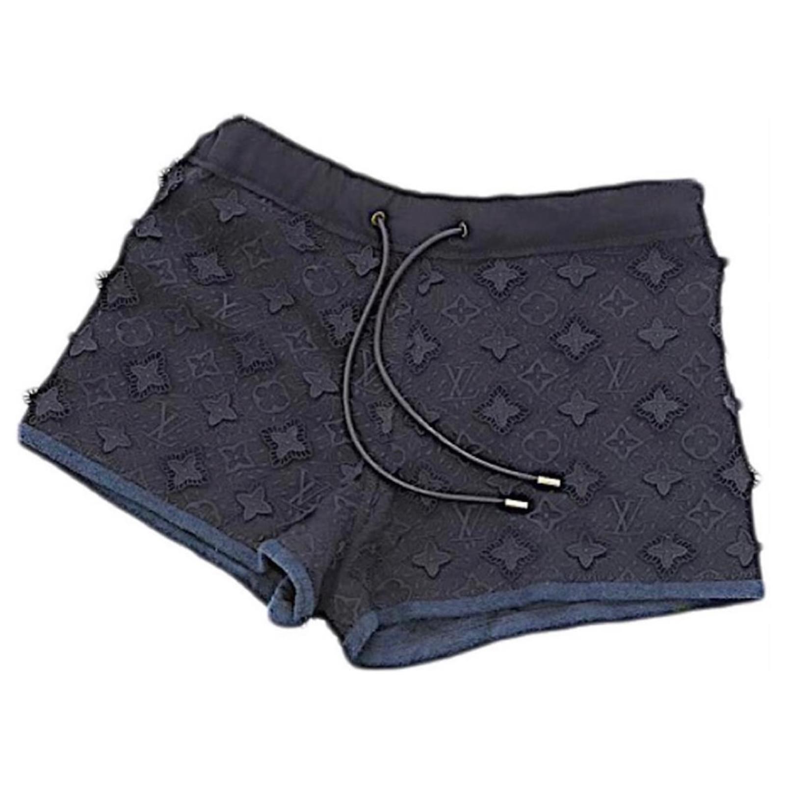 Louis Vuitton Monogram Lace Bootie Shorts Black Cotton Viscose ref.561766 -  Joli Closet
