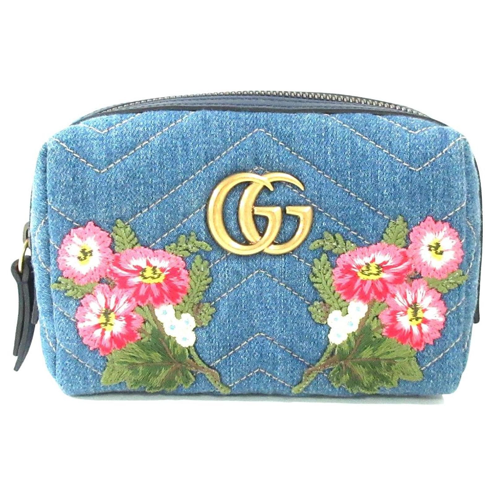 Gucci Marmont Shoulder bag in Blue Denim - Jeans Gucci