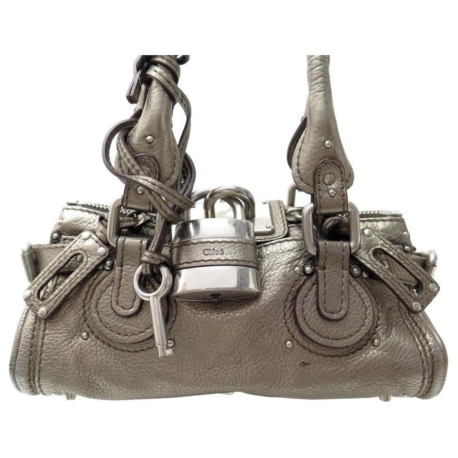 Chloé CHLOE PADDINGTON MINI HANDBAG IN BRONZE GRAIN LEATHER