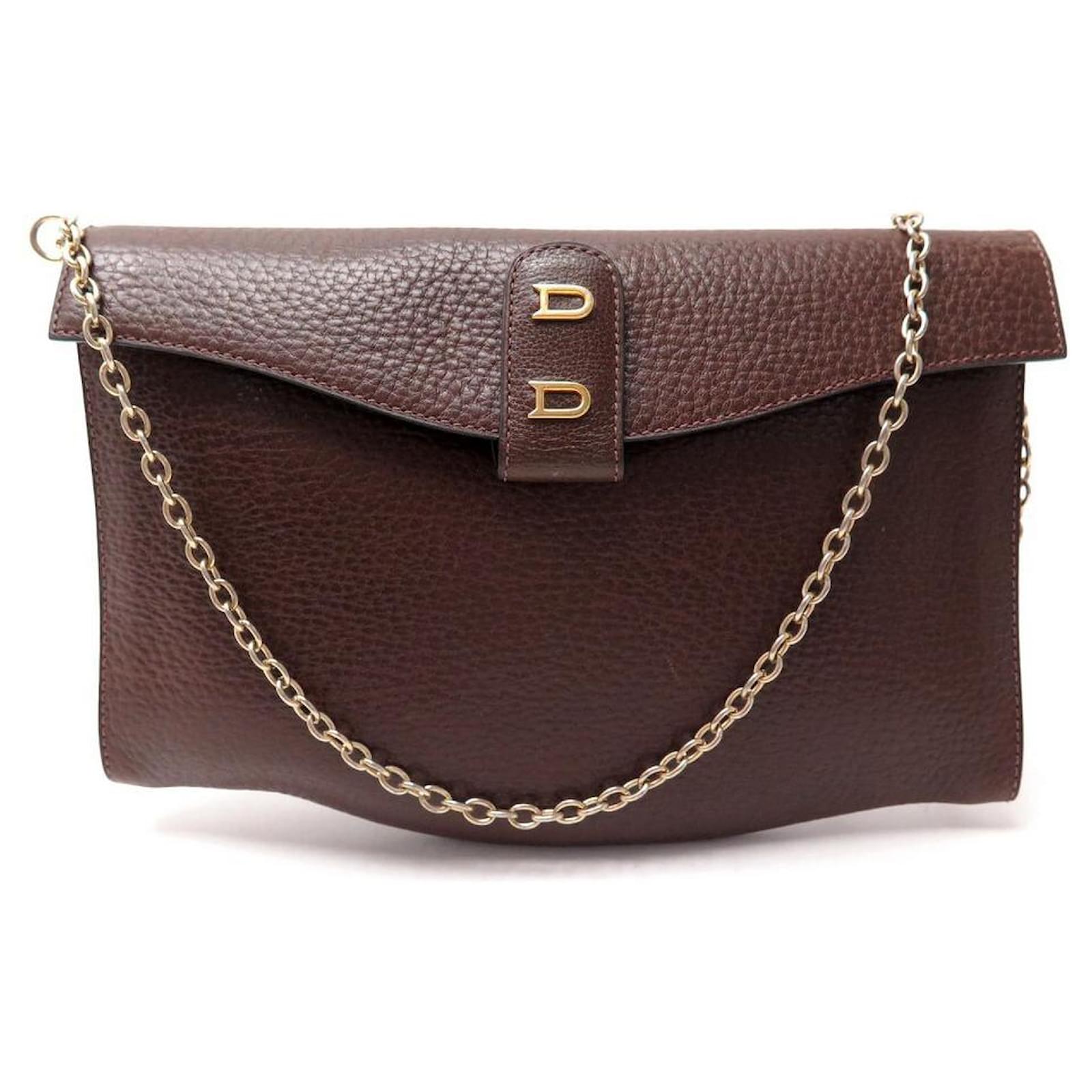 VINTAGE DELVAUX HAND BAG CROSSBODY POUCH IN BROWN LEATHER LEATHER HAND BAG  ref.562200 - Joli Closet