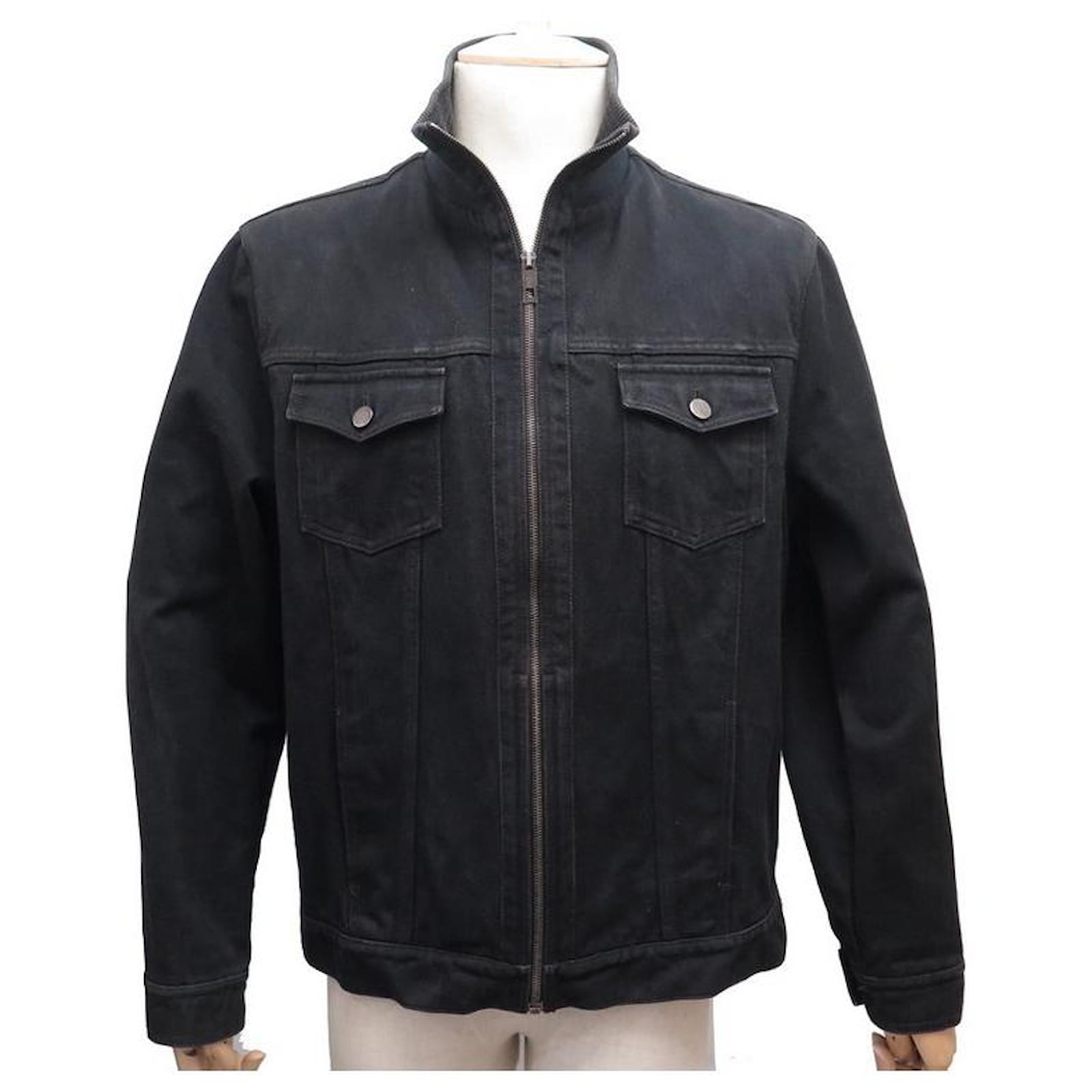 Louis Vuitton jacket 56 XL BLACK COTTON JEAN DENIM JACKET JACKET VEST  ref.562202 - Joli Closet