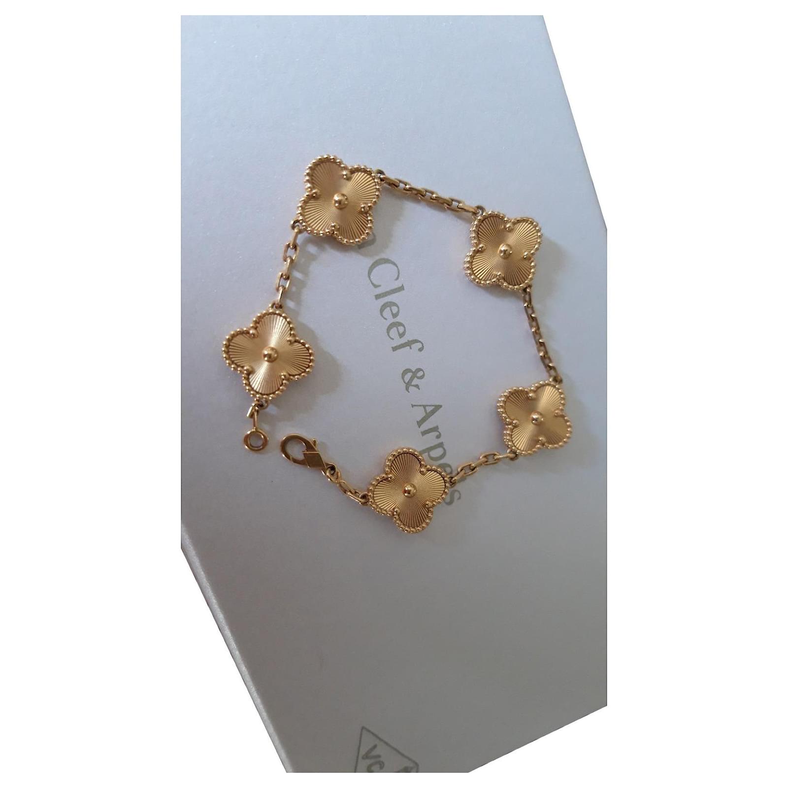 Vintage Alhambra bracelet 5 motifs 18K yellow gold Van Cleef  Arpels