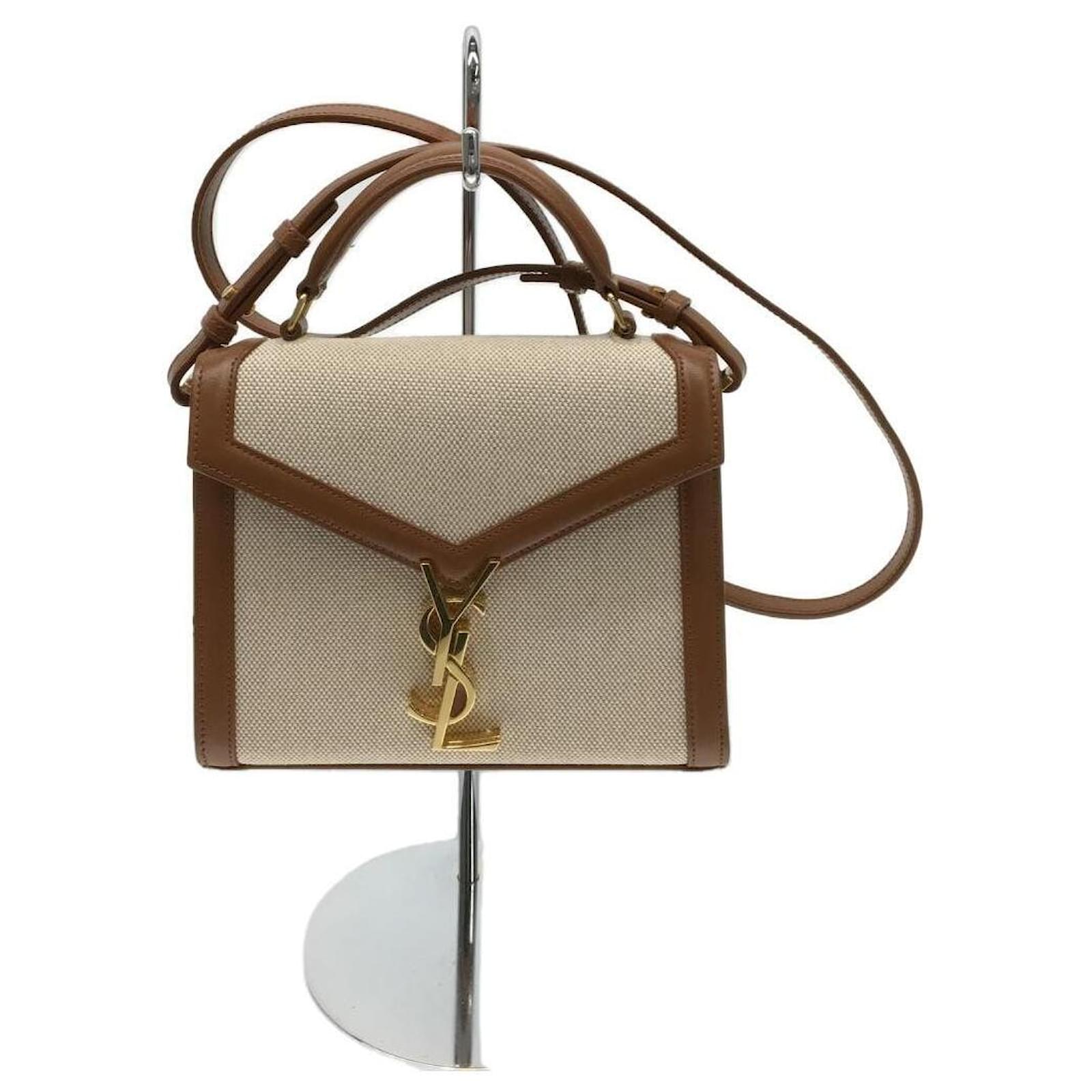 SAINT LAURENT Handbag / canvas / BEG / plain Beige Leather ref.562917