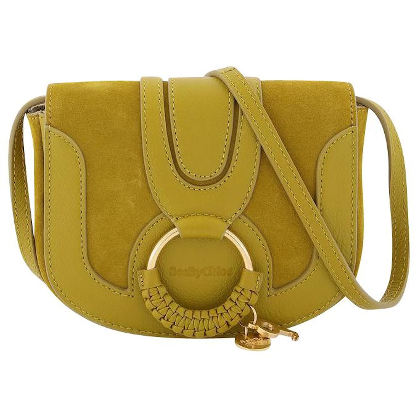 See by Chloe Hana Mini Bag in Amber Green Leather Black ref.563002 Joli Closet