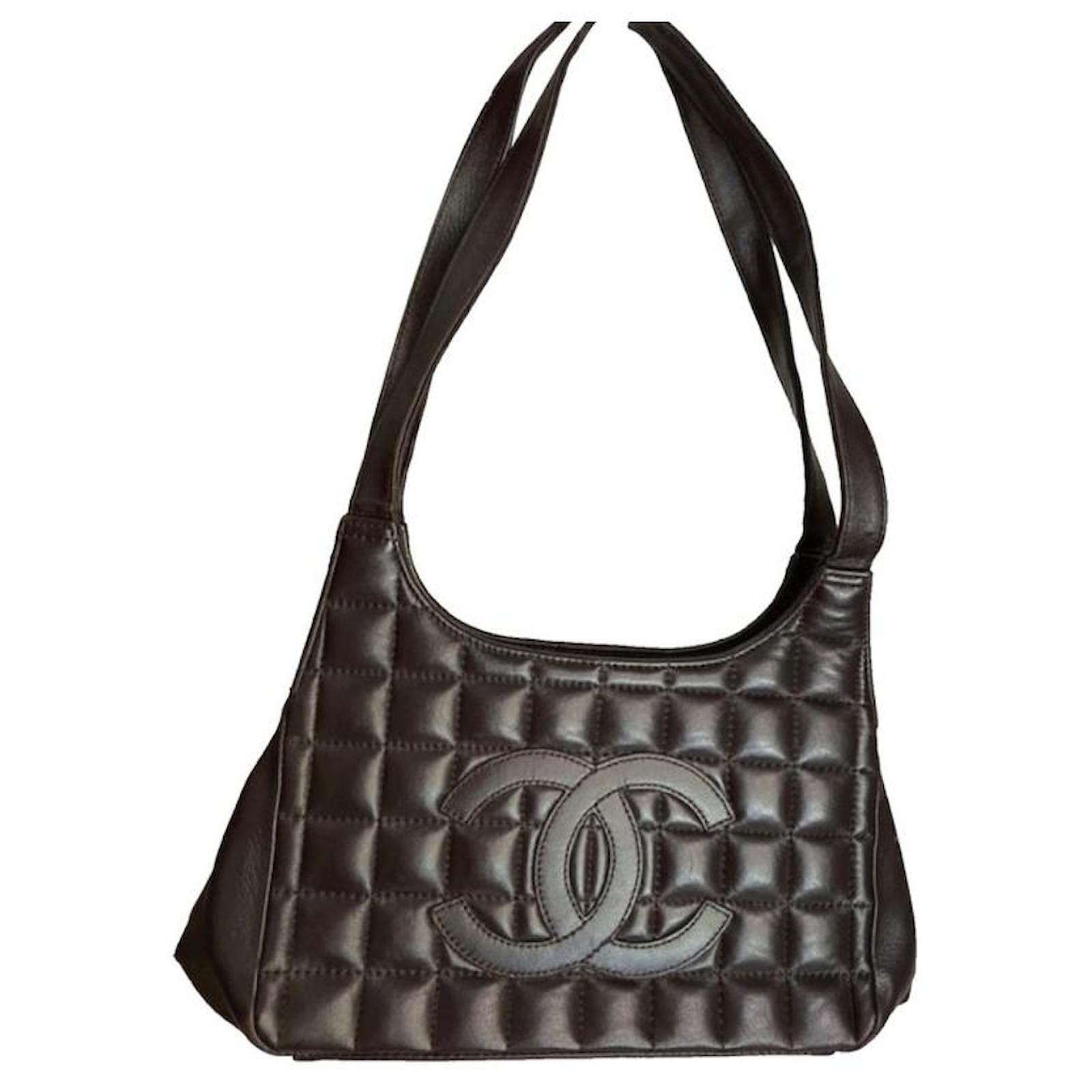 Chanel bar kisslock vintage Dark brown Leather - Joli Closet