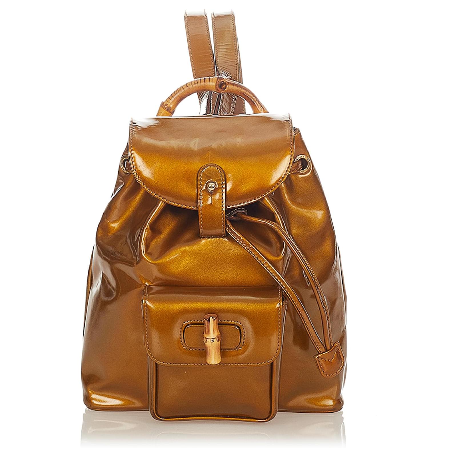 Patent leather backpack