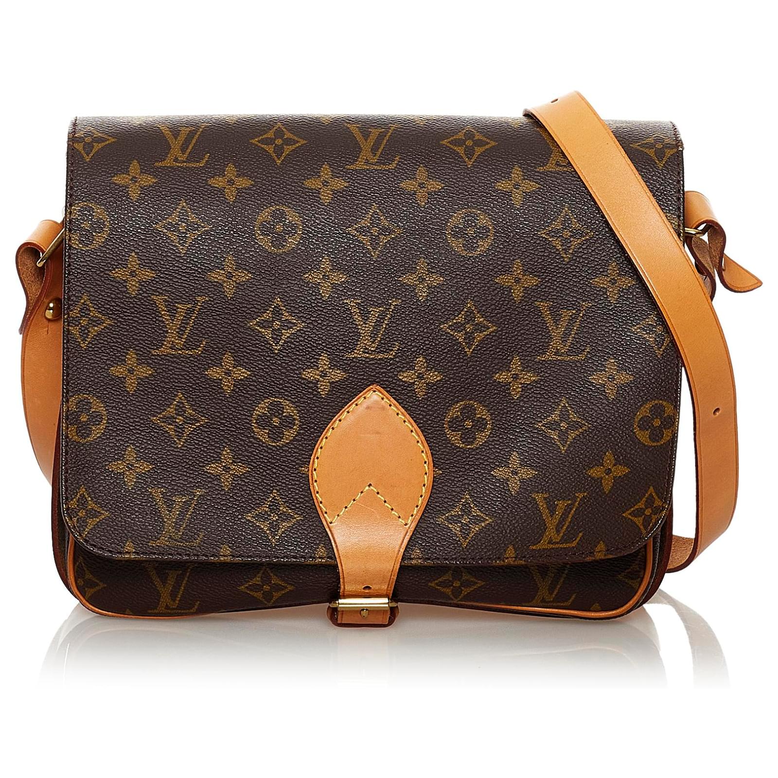 Louis Vuitton Monogram Cartouchiere GM Leather Leather Brown