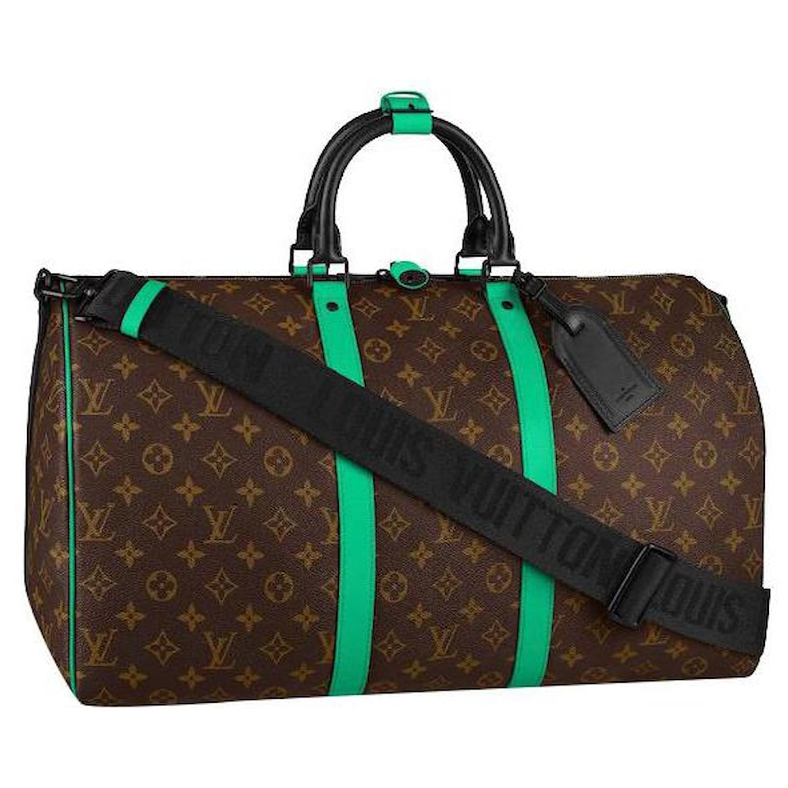 Louis Vuitton LV Keepall 50 macassar green Leather ref.564205