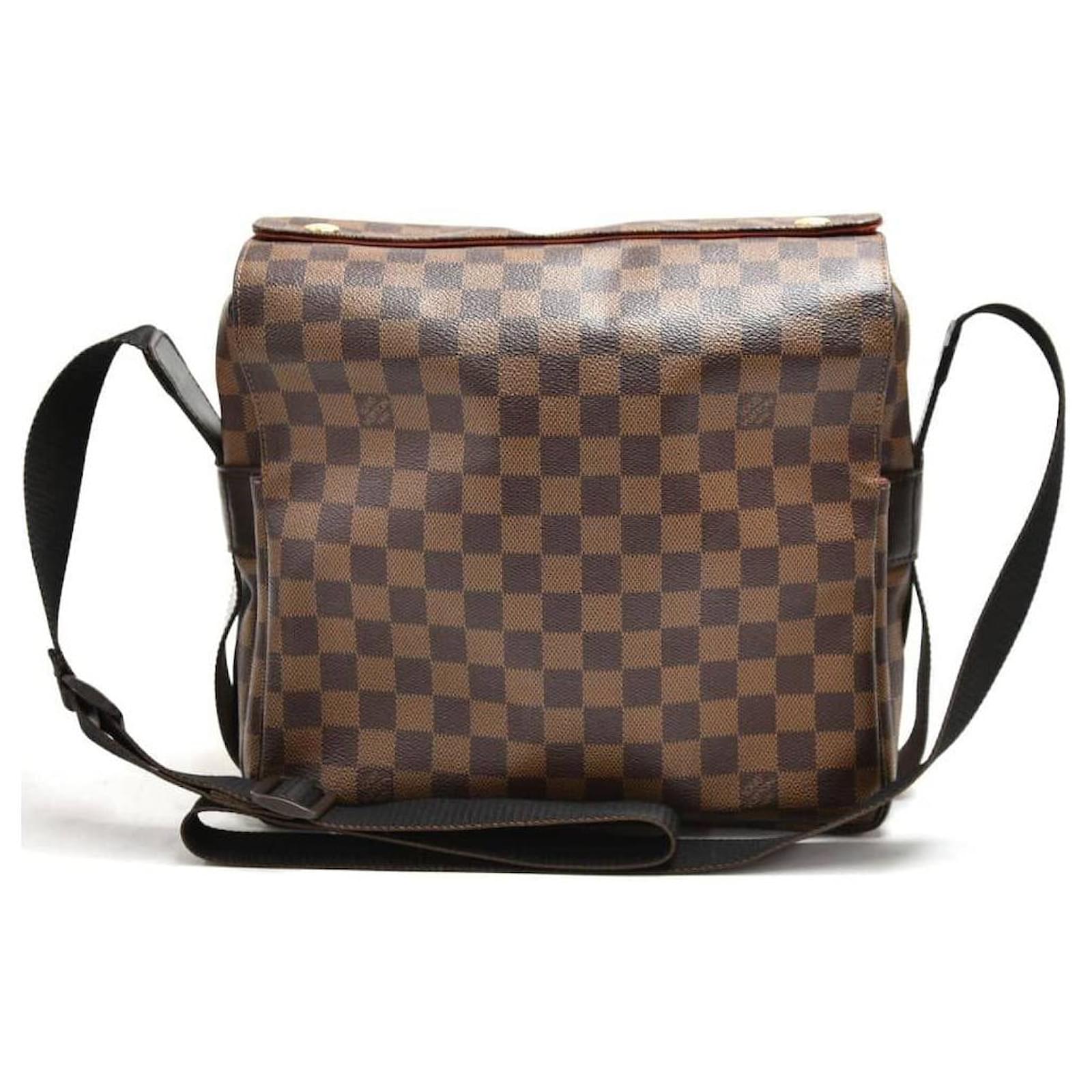 Louis Vuitton Naviglio Damier Ebene Crossbody Shoulder Messenger Bag Zip  Leather