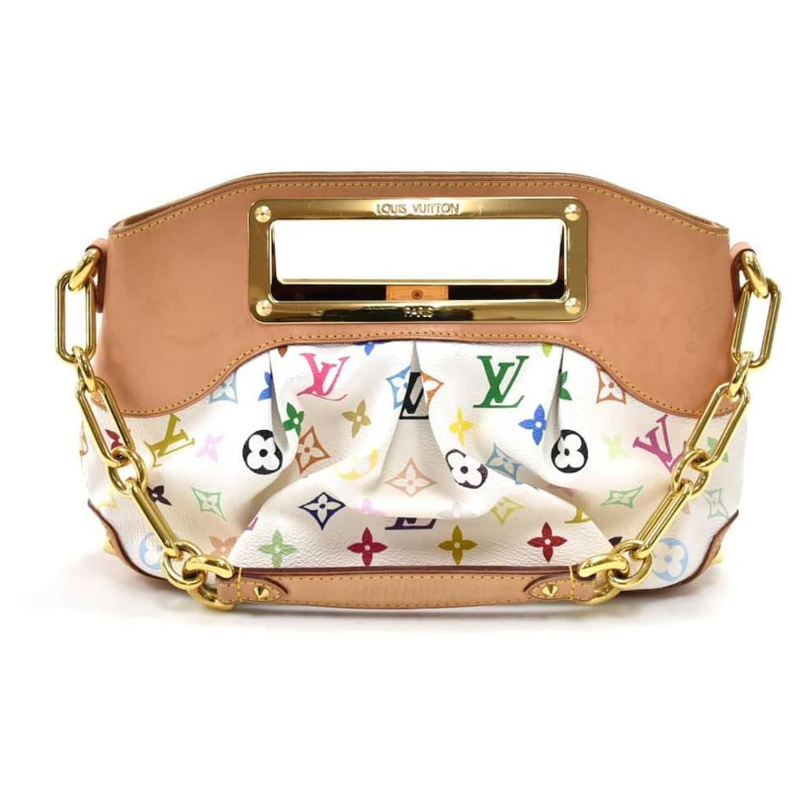 Louis Vuitton Judy Handbag in White Multicolor Monogram Canvas and