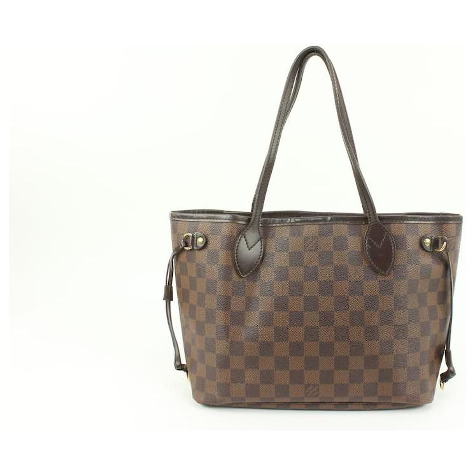 Louis Vuitton Small Damier Ebene Neverfull PM Tote Bag Leather ref