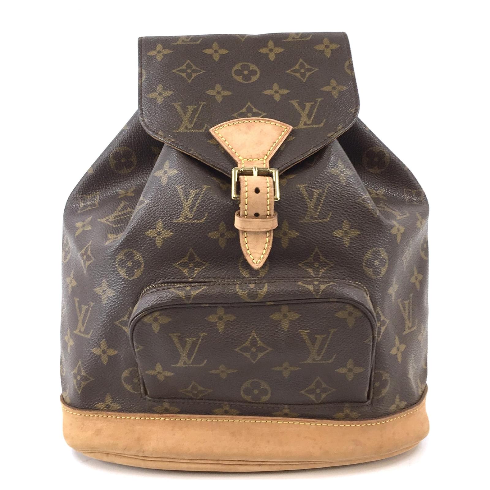 Louis Vuitton Montsouris MM Monogram Canvas Backpack Brown Leather