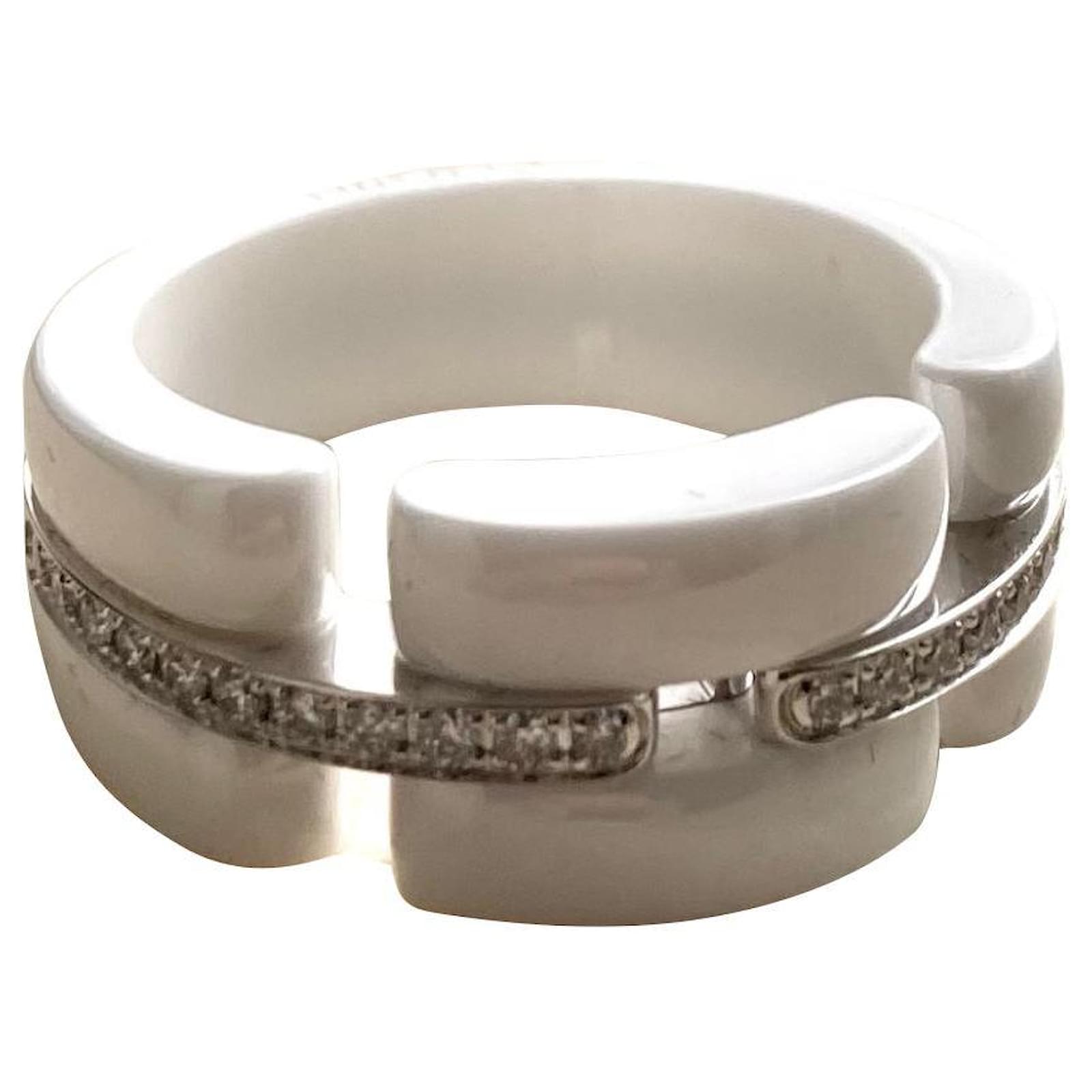 Chanel Ultra Diamond White Gold Ceramic Ring – Opulent Jewelers
