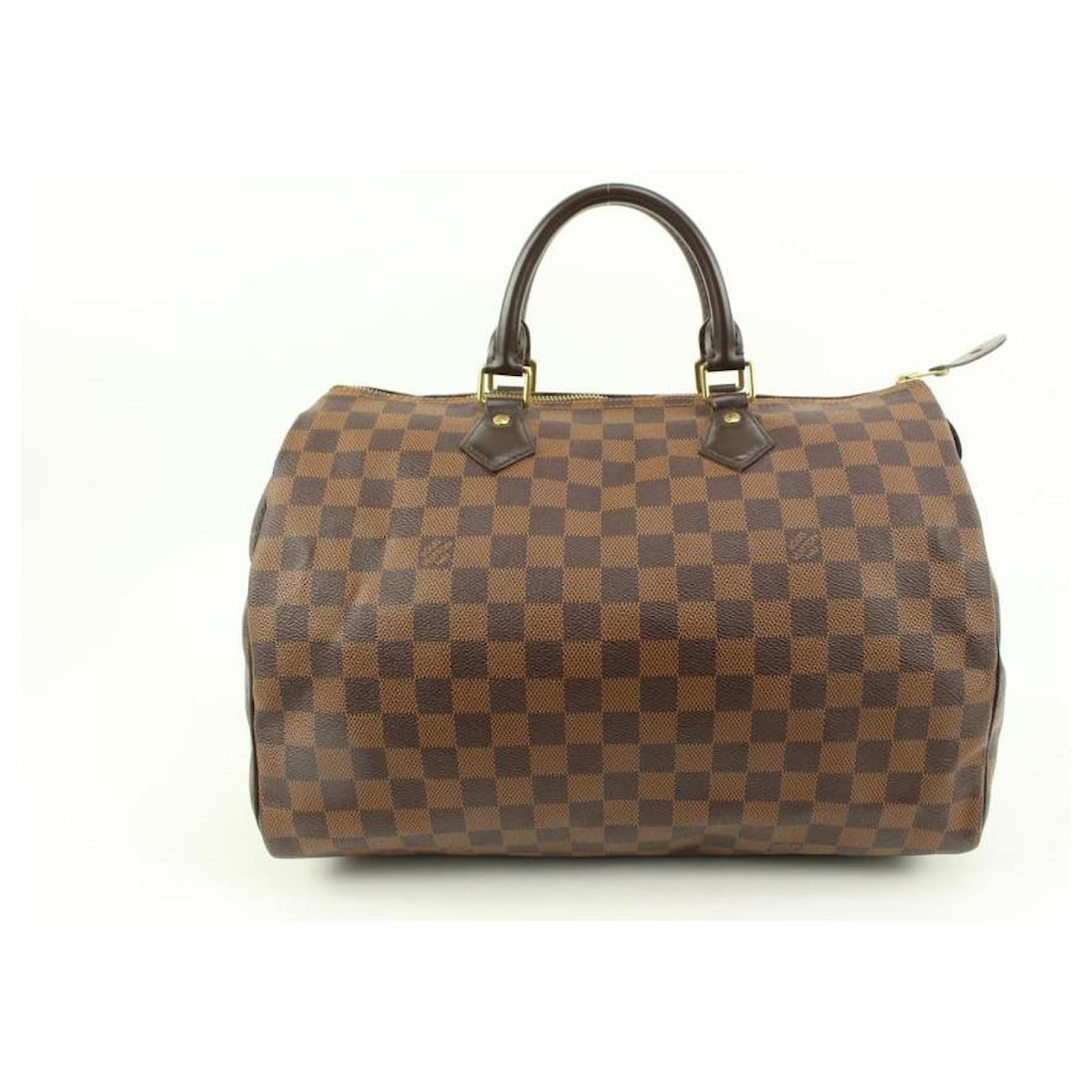Louis Vuitton Large Damier Ebene Speedy 35 Boston Bag GM3LV34S Leather  ref.565216 - Joli Closet