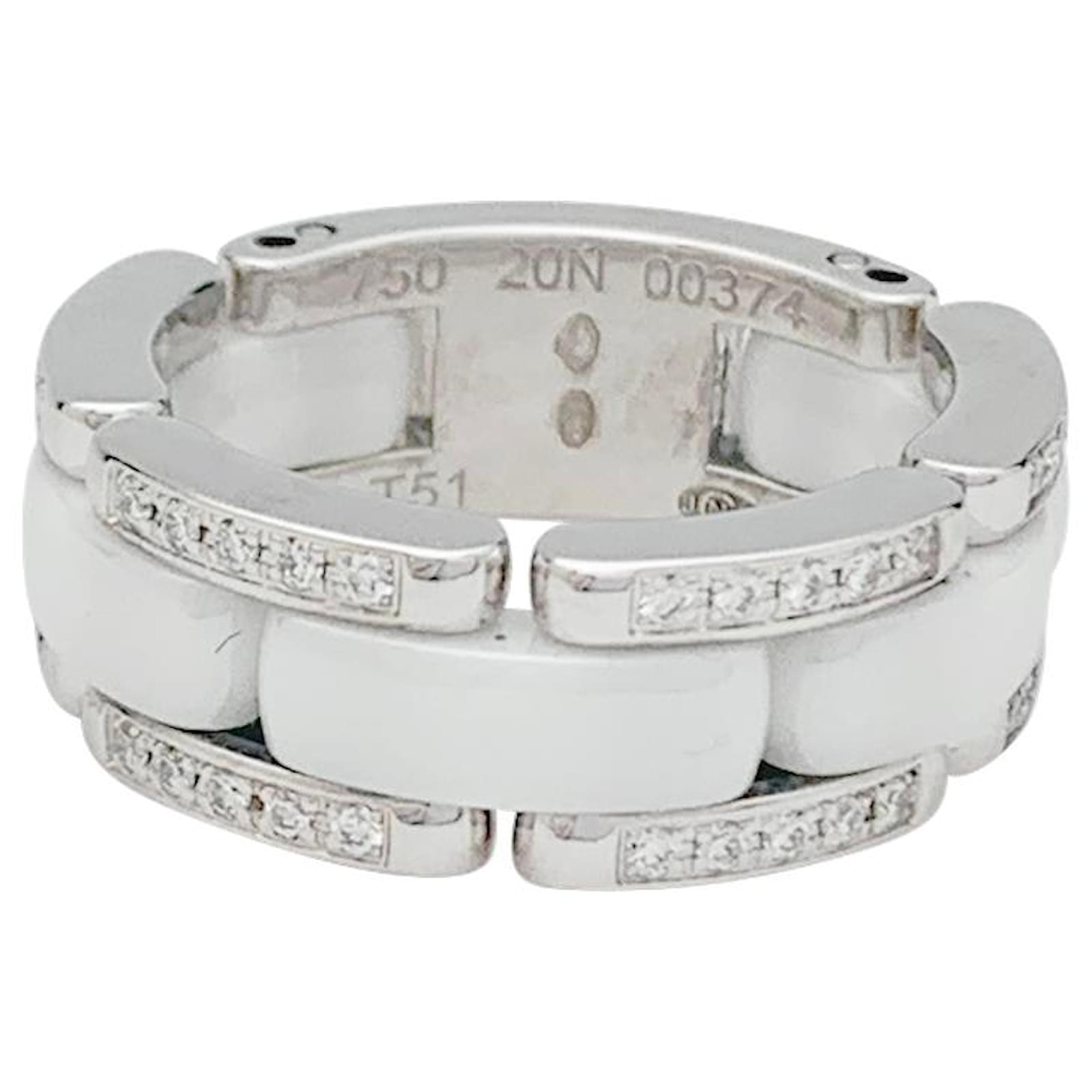 Chanel ring, Ultra, WHITE GOLD, white ceramic, diamants. Diamond  ref.566183 - Joli Closet