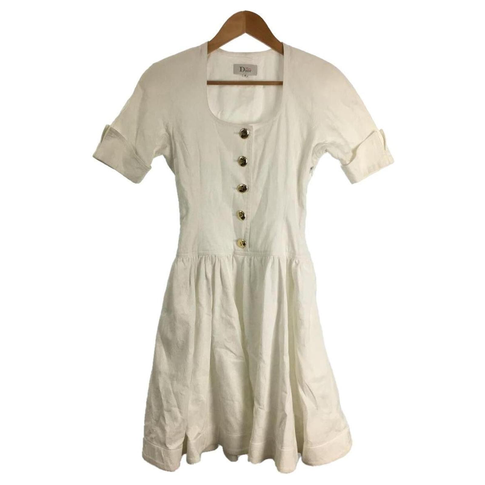 Christian Dior Short sleeve dress / S / cotton / white / miss dior ref ...