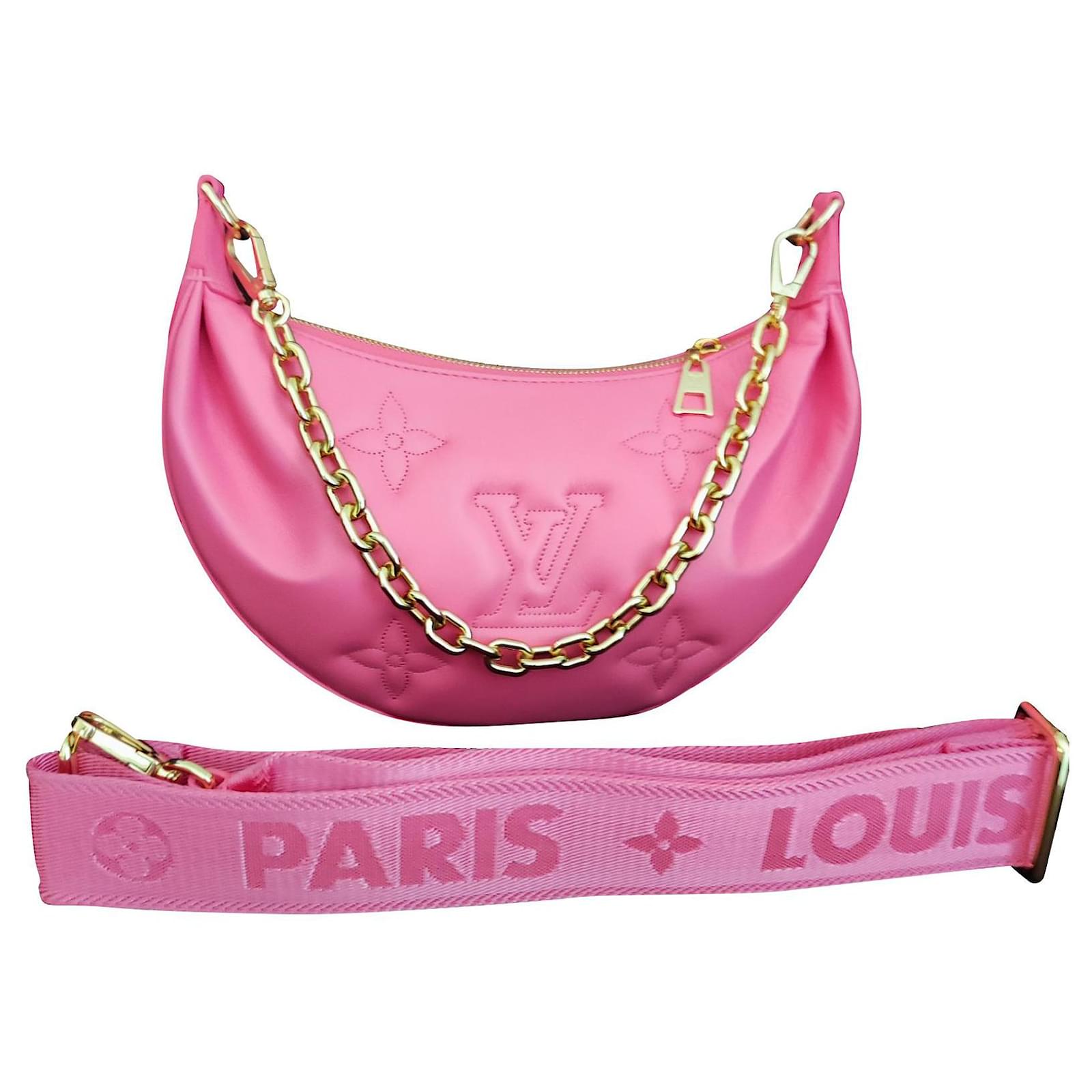 Bolsito de mano Louis Vuitton en cuero Monogram rosa pálido