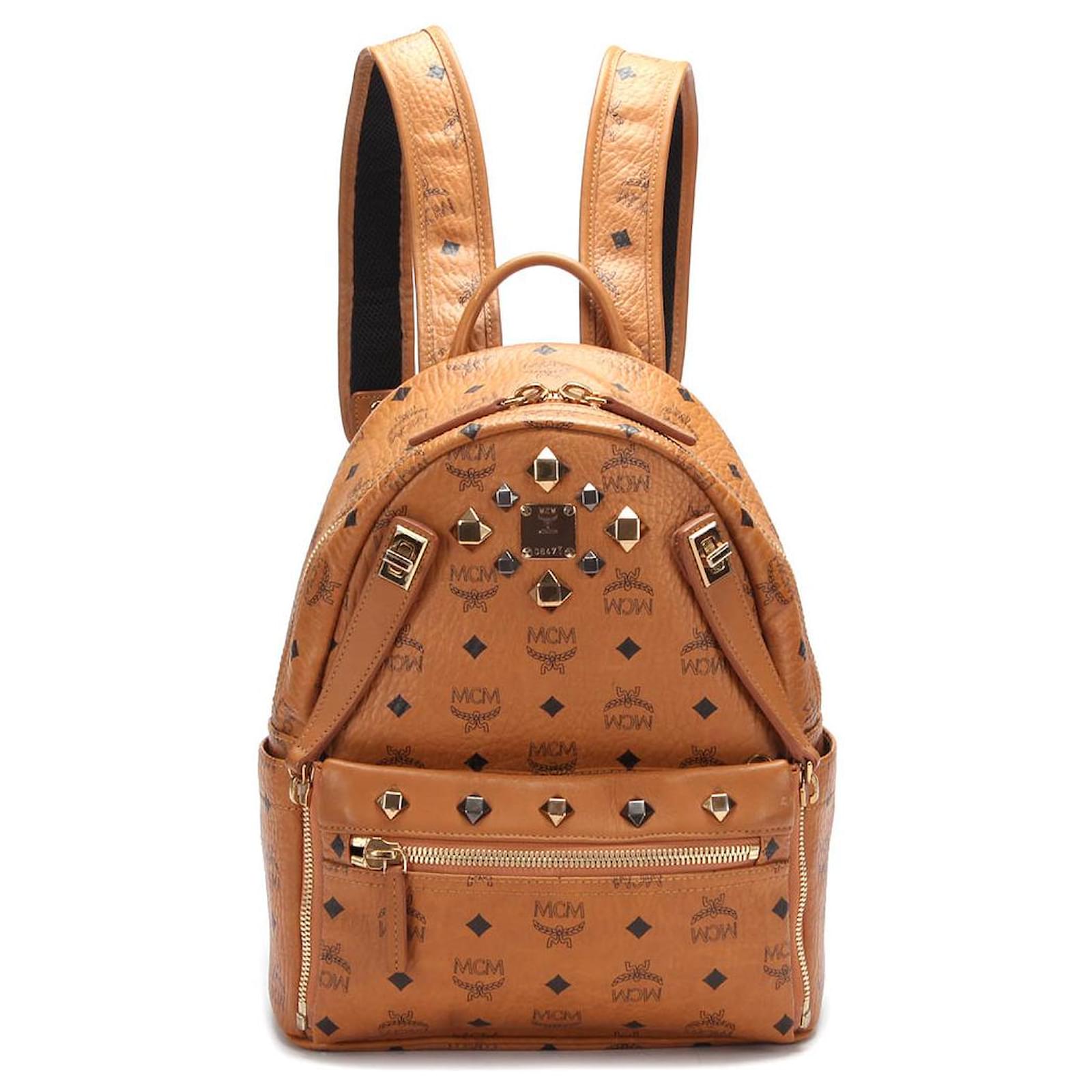 MCM Stark Visetos Brown Leather ref.567420 Joli Closet