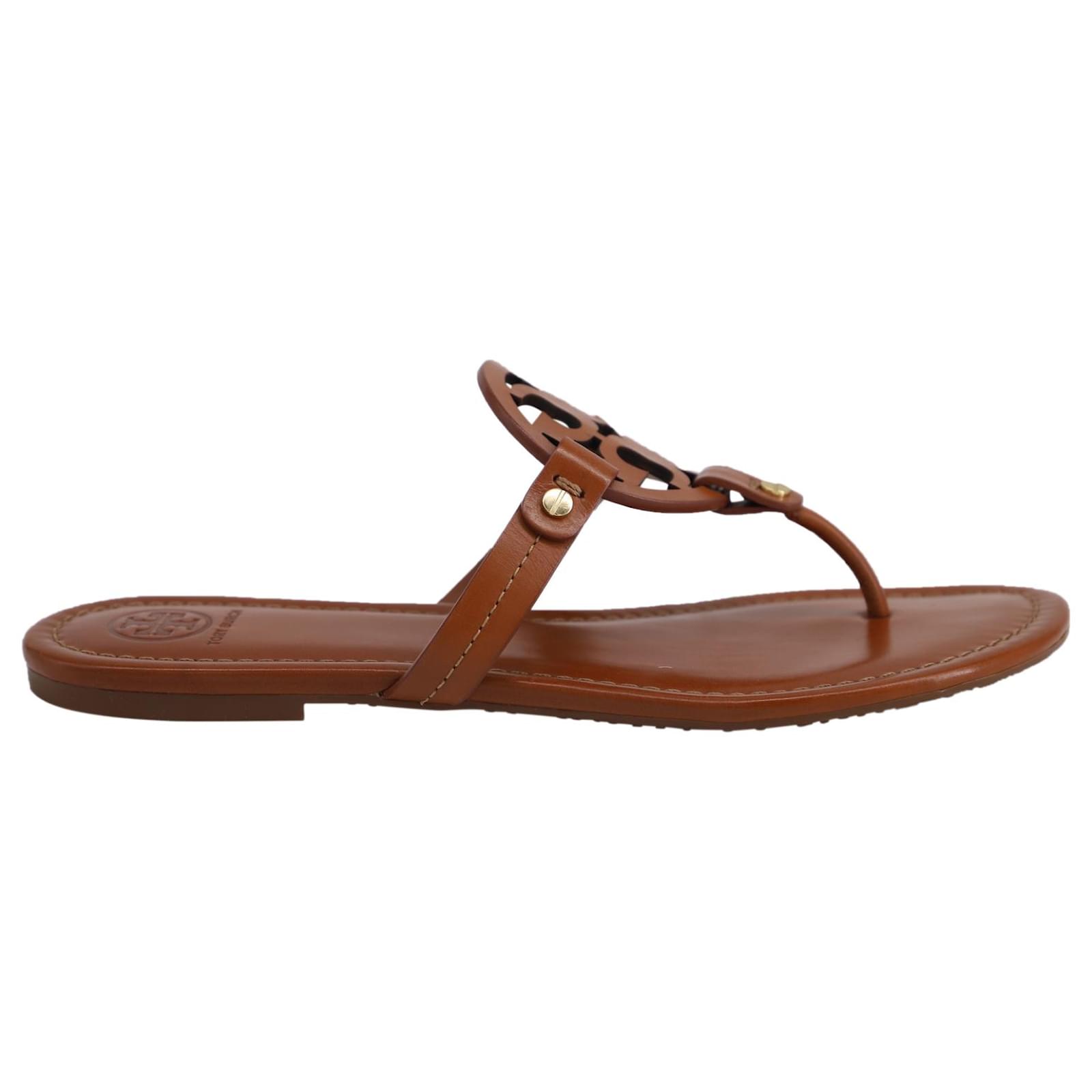 Tory Burch Miller Sandals in Tan Leather Brown Beige ref.567734 - Joli ...