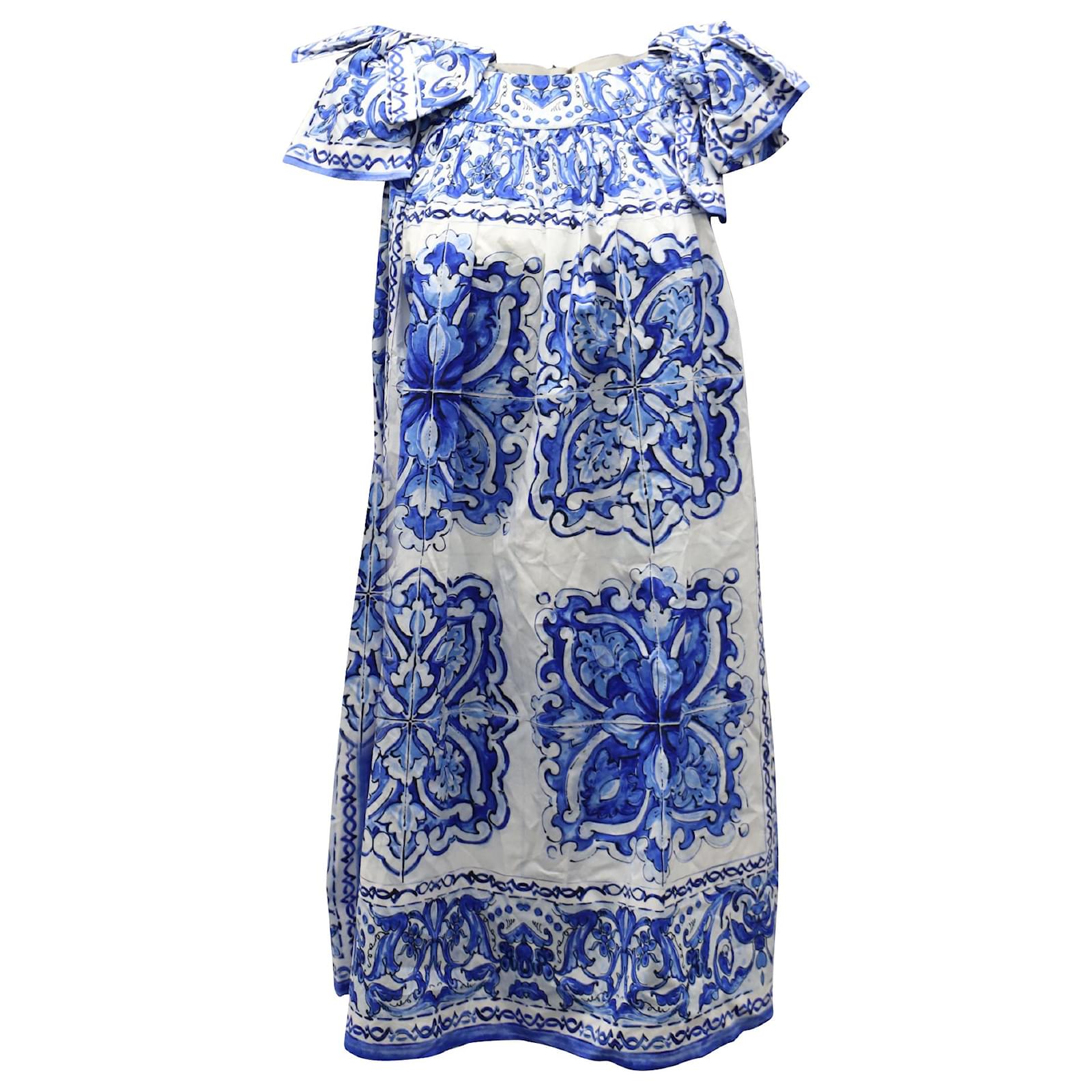 Dolce & Gabbana Majolica Dress in White Cotton ref.JC567787 (Sold) - Joli  Closet