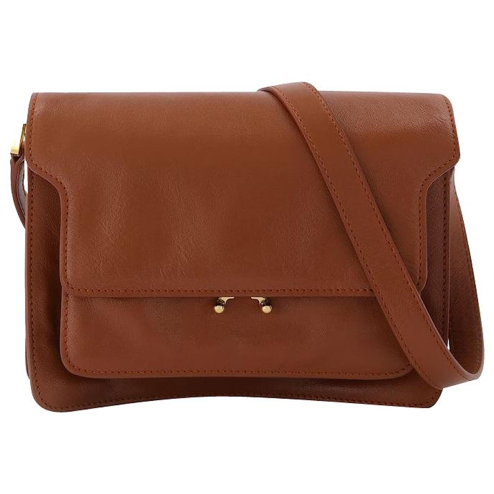 TRUNK SOFT medium bag in brown leather