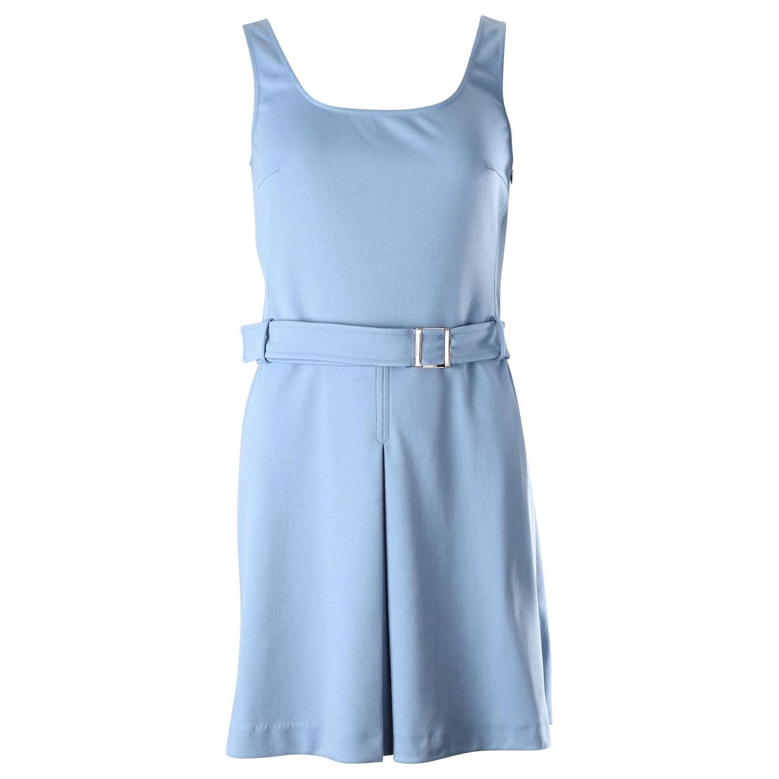 スカート MIU MIU Mini chemisier dress Light Blue Miu Miu Mini Chemisier Dress Dresses Light Blue In Multi