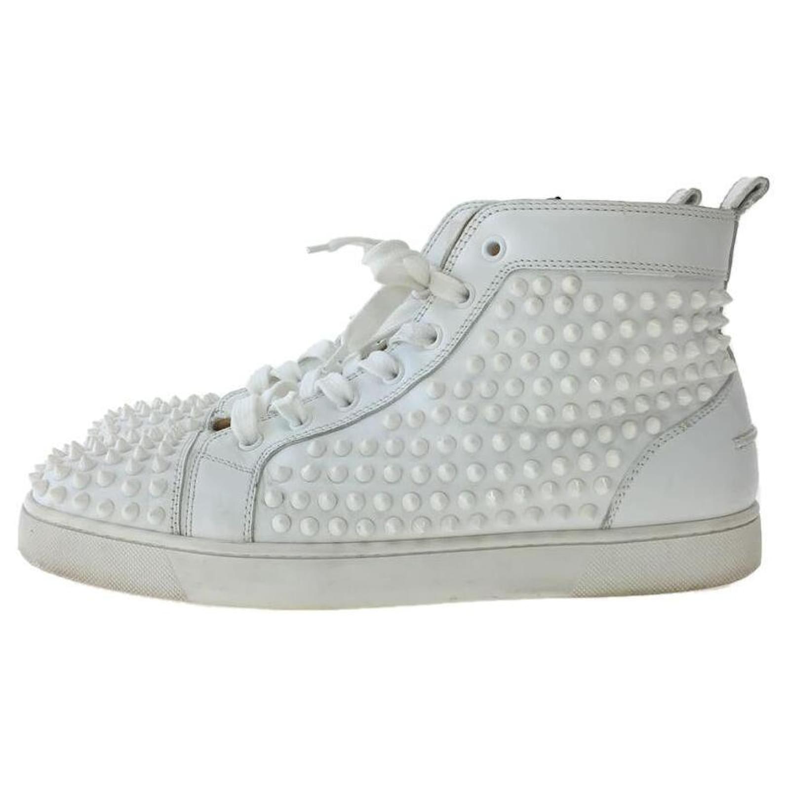 Christian Louboutin Louis Spikes / High Cut Sneakers / 42 / White / Leather  ref.568928 - Joli Closet