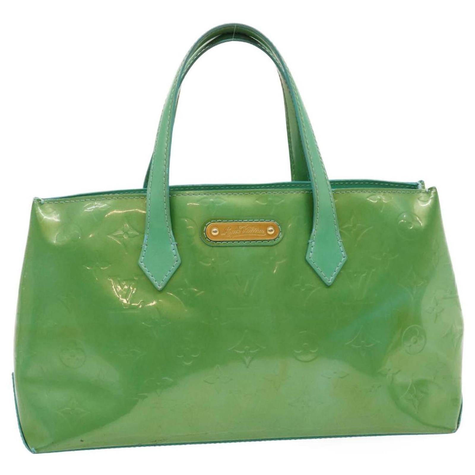 Louis Vuitton Handbag Wilshire PM Yellow Green Monogram Vernis