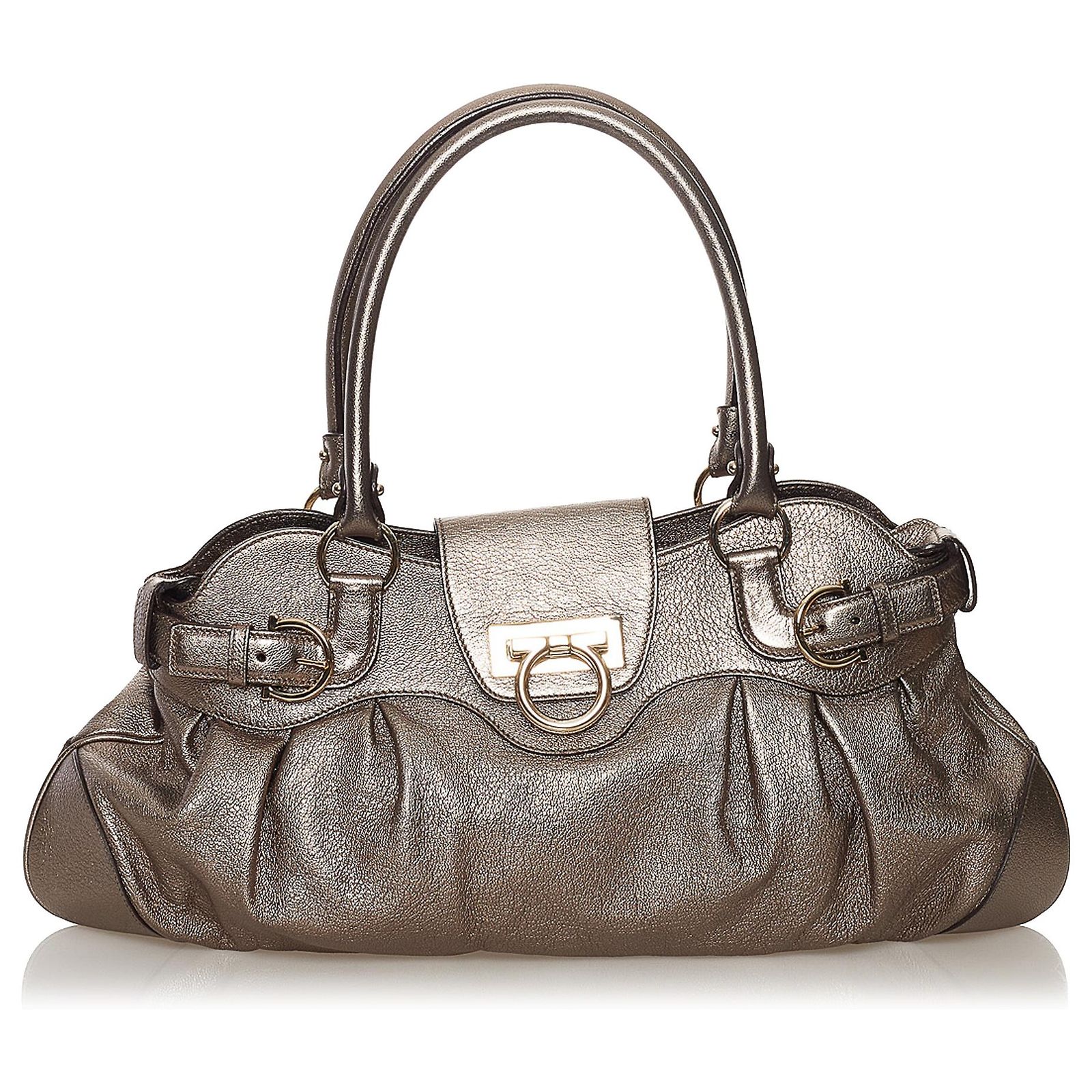 Salvatore Ferragamo Ferragamo Brown Gancini Marisa Leather 