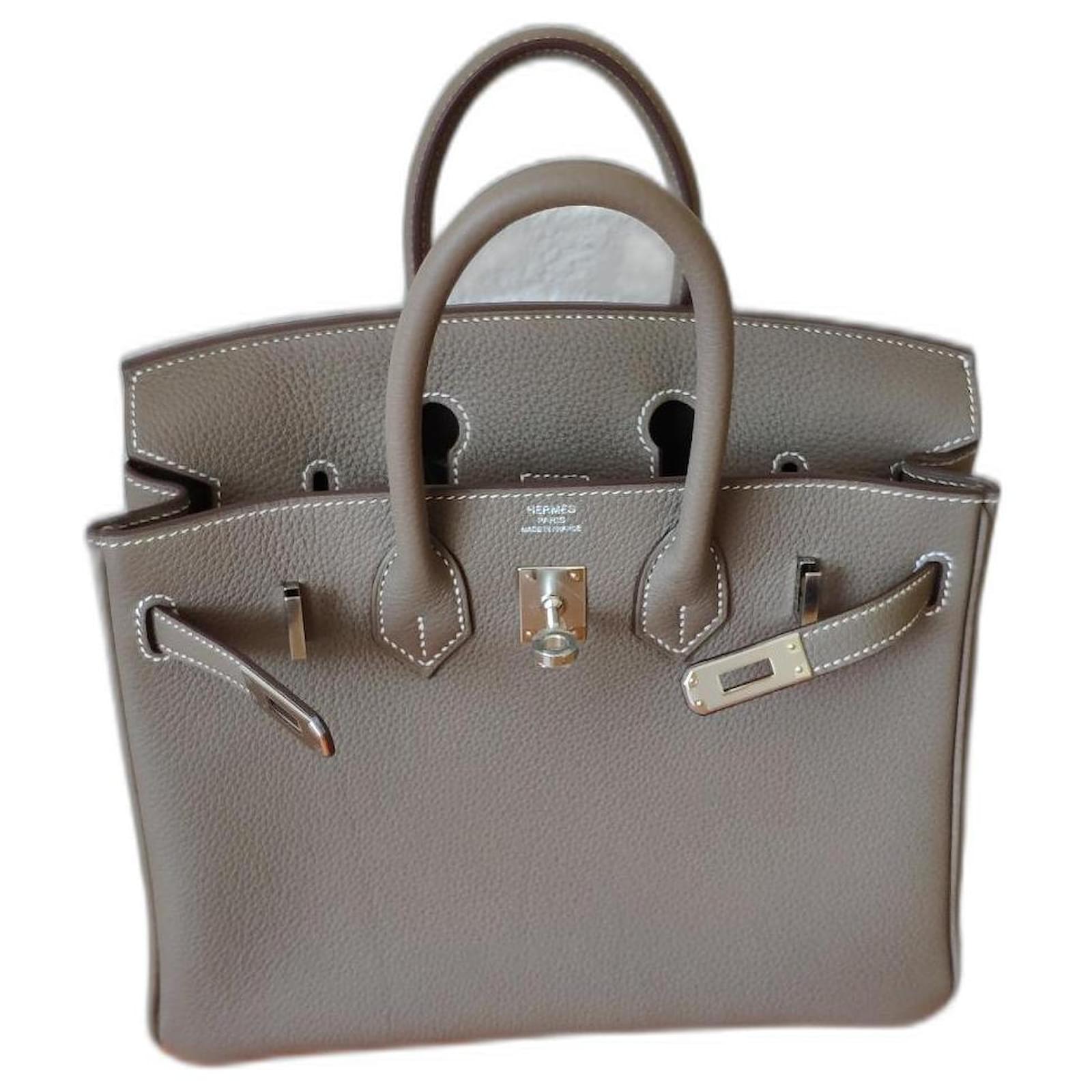 Hermès HERMES BIRKIN 25 TOGO ETOUPE Beige Grey Leather ref.569989 - Joli  Closet