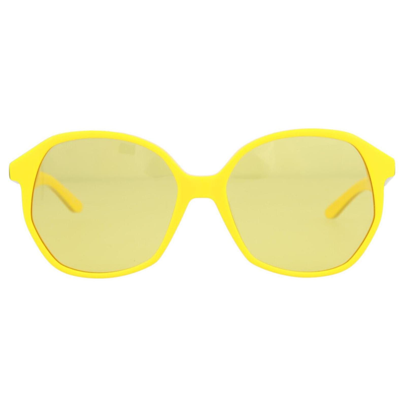 Balenciaga RoundFrame Acetate Sunglasses Yellow Cellulose fibre ref