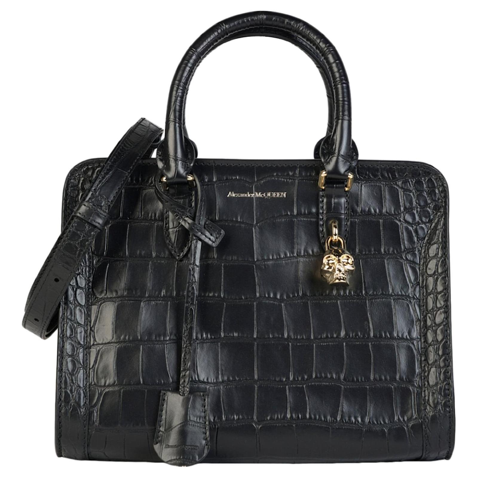 Alexander Mcqueen Small Pebbled Leather Satchel Black ref Alexander Mcqueen Small Pebbled Leather Satchel Black ref