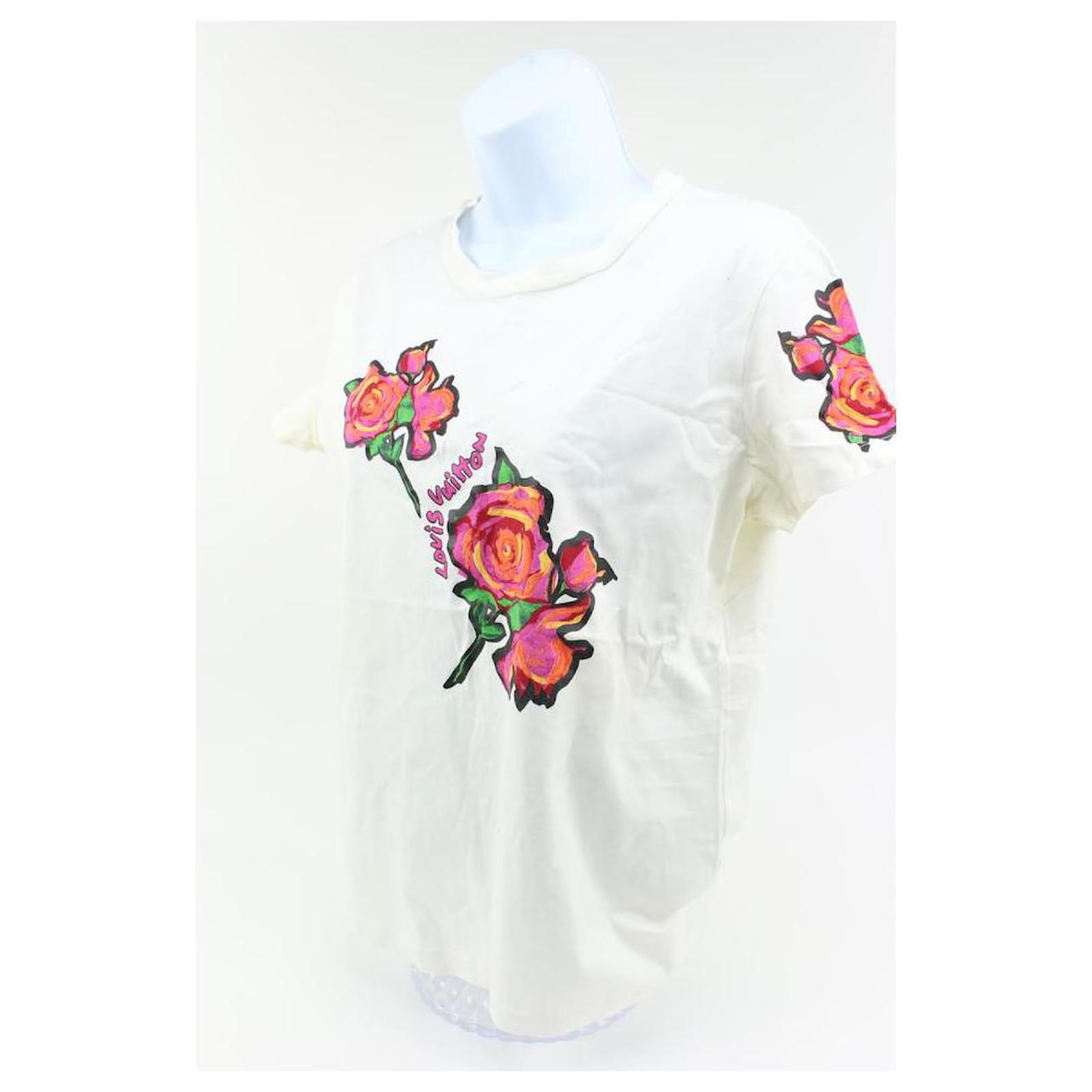 Louis Vuitton Ultra Rare - Camiseta pequeña para mujer con diseño de rosas  de Stephen Sprouse ref.570413 - Joli Closet