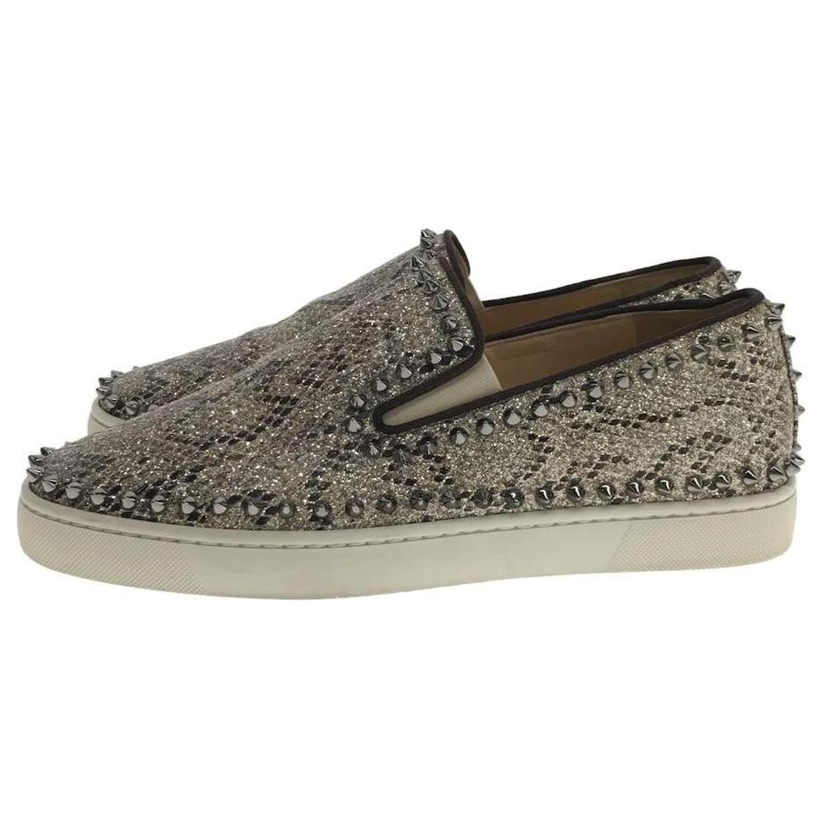 【CHRISTIAN LOUBOUTIN】STUDS SLIP-ON Christian Louboutin Spike studs slip-on / 41 / Silver