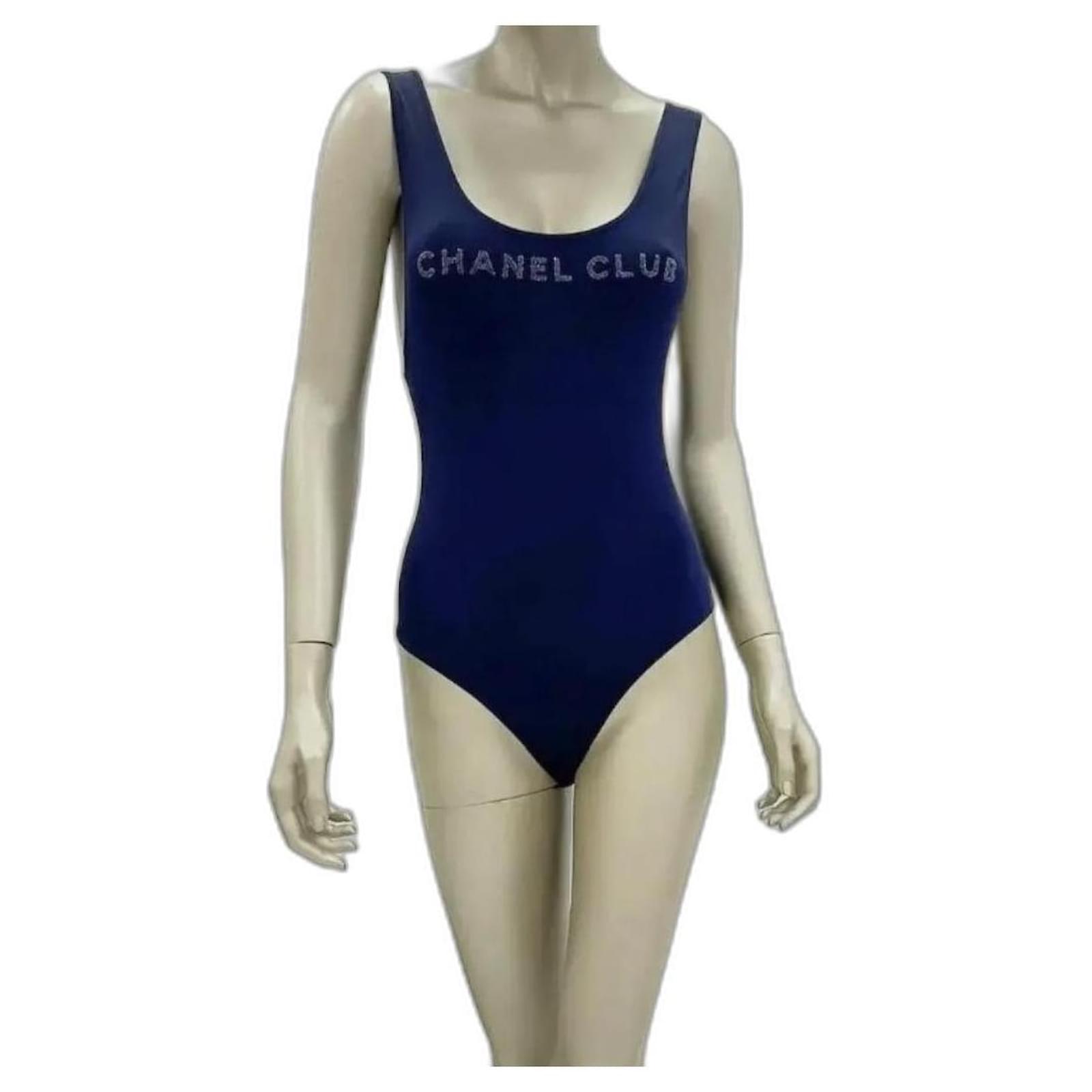Chanel Club Navy one piece Swimsuit  Dark blue Polyamide  -  Joli Closet
