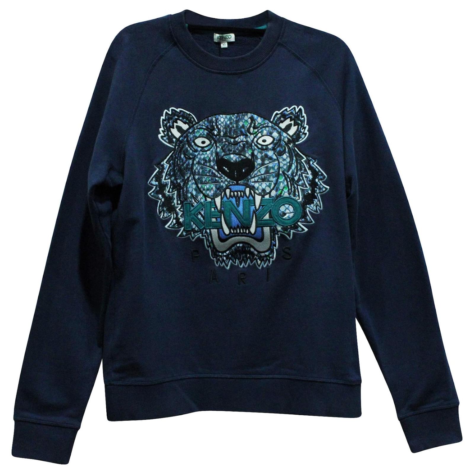 Seletøj Hoved boks Kenzo Tiger Sweatshirt in Navy Blue Cotton ref.570517 - Joli Closet