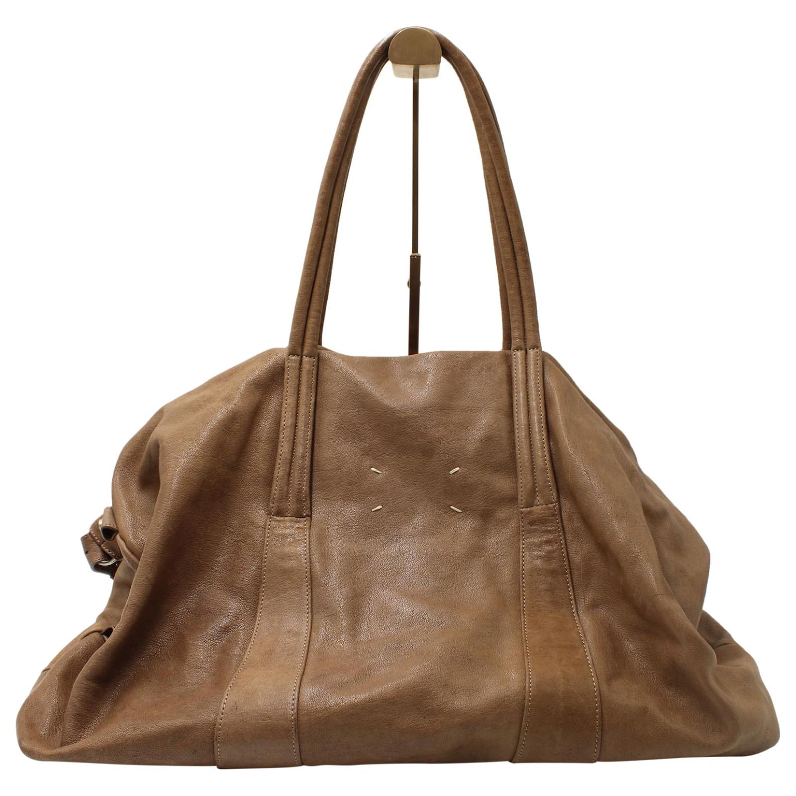 Maison Martin Margiela Overnight Luggage Bag in Brown Leather ref ...