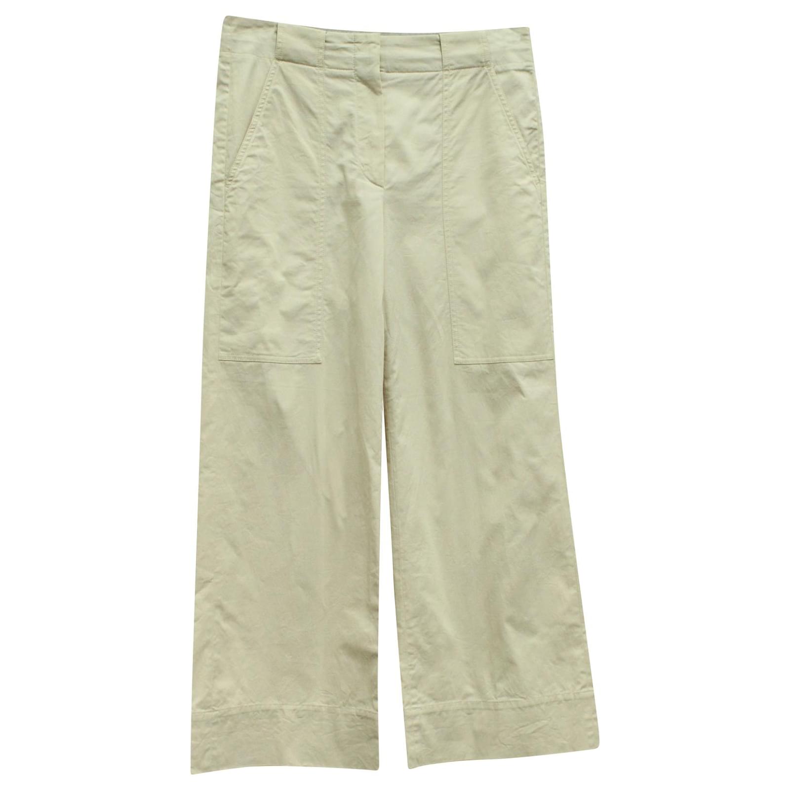 Brunello Cucinelli - Cream Stretch Cotton Straight Leg Pant