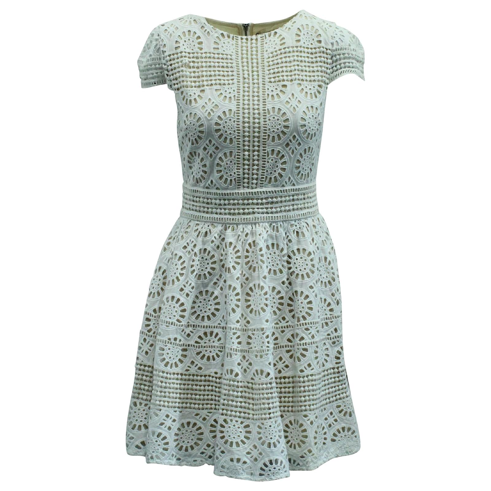 Alice + Olivia Eyelet Dress in White Cotton ref.570993 - Joli Closet