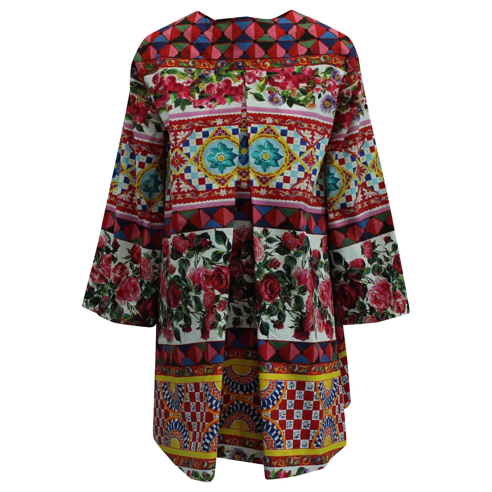 Dolce & Gabbana Dress with Multiple Prints in Multicolor Cotton ...
