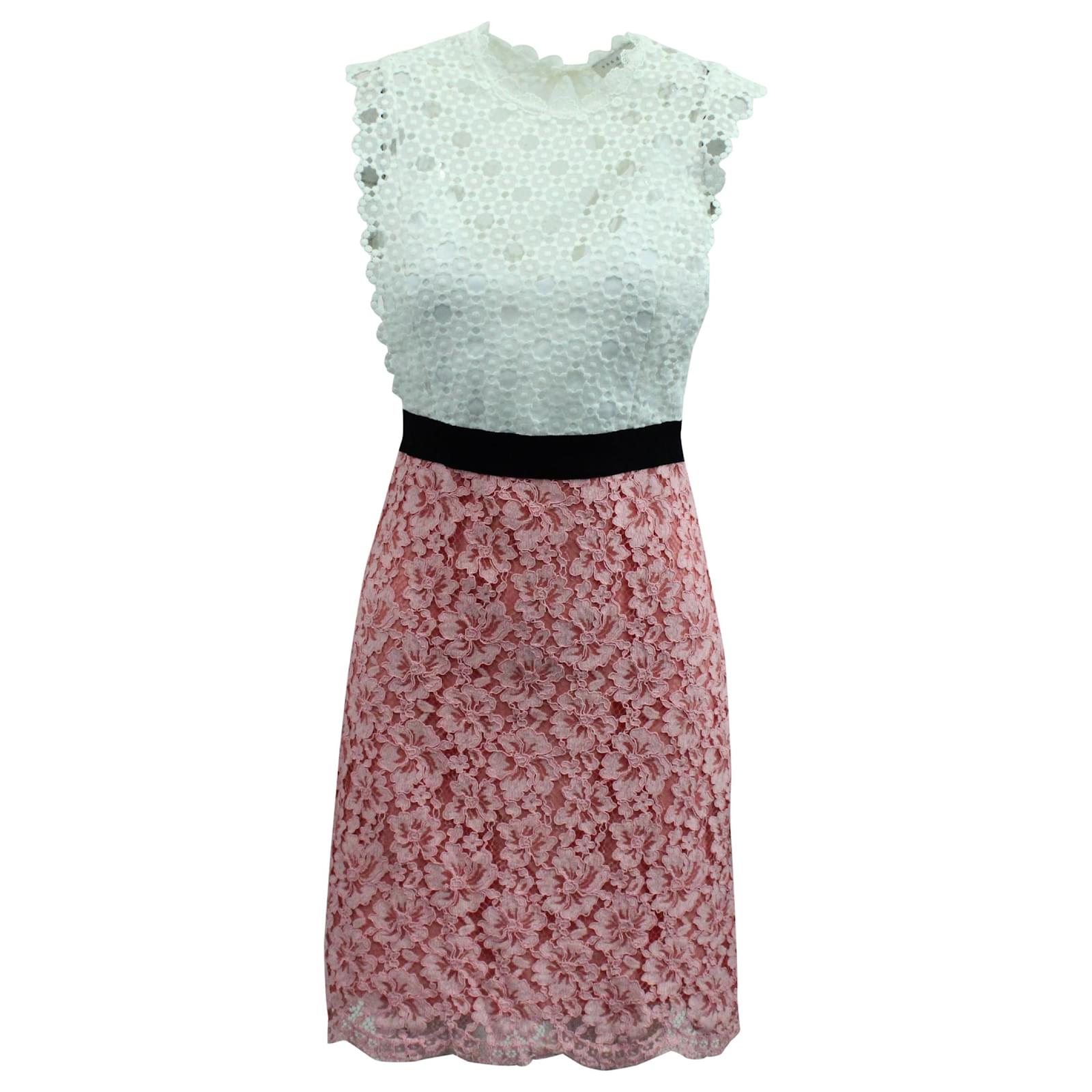 Sandro Gab Lace Mini Dress in Pink Polyester ref.JC571710 (Sold) - Joli  Closet