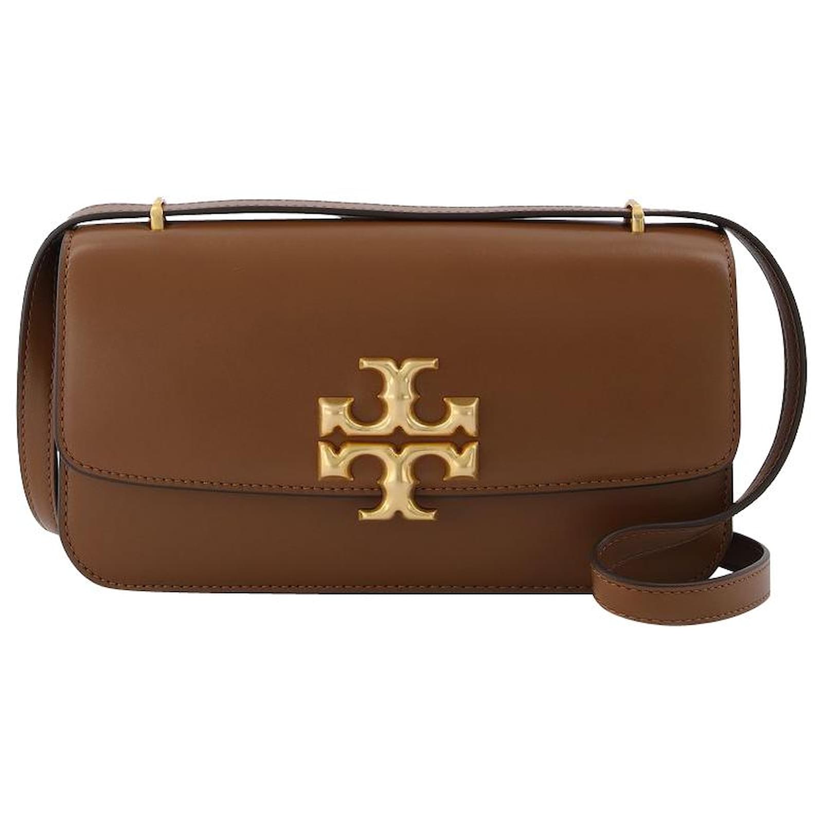 Tory Burch Eleanor E/W Small Convertible Shoulder Bag in brown leather ...