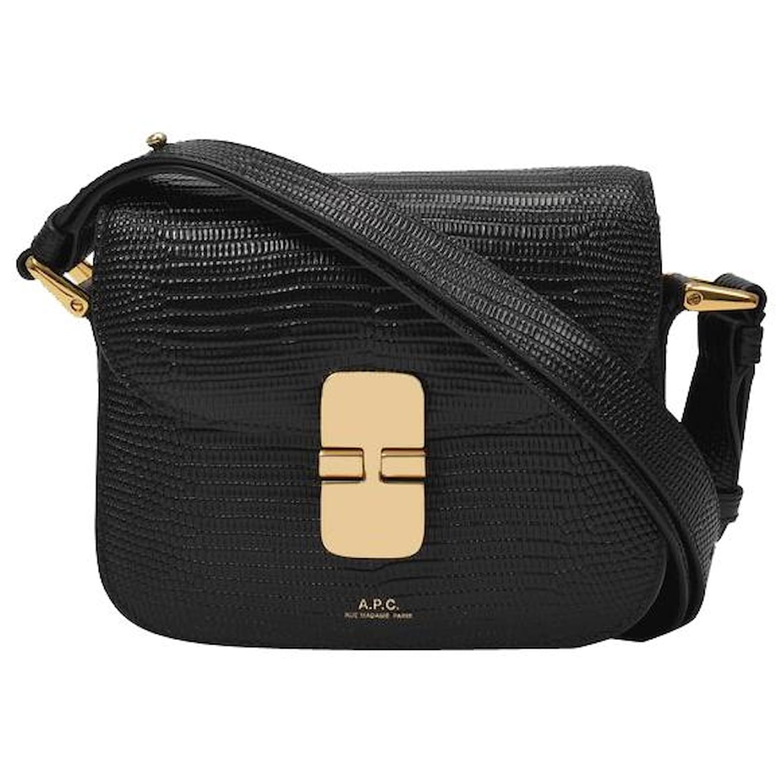 Apc Grace Mini Bag in Black Crocodile Effect Leather ref.572071 - Joli  Closet